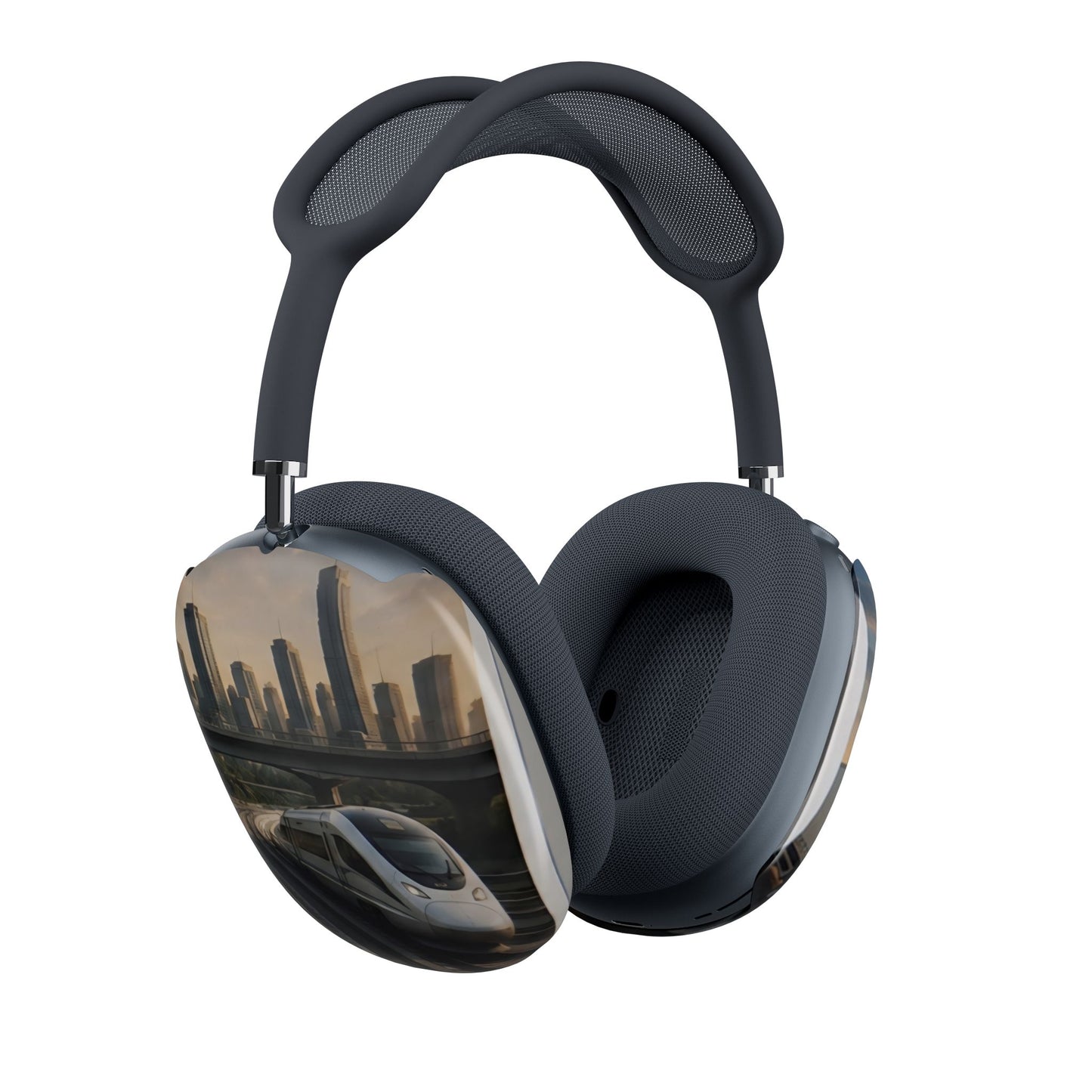 Custom Printed Transport Fleet Air Pods Max Shell Case — Plane, Truck & Train Travel Design