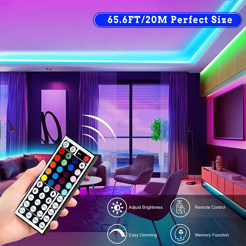 LED Strip Lights – Bias Lighting, 44-Key Remote, Millions of Colors, 18m/20m/360m Options - Mayon Finds