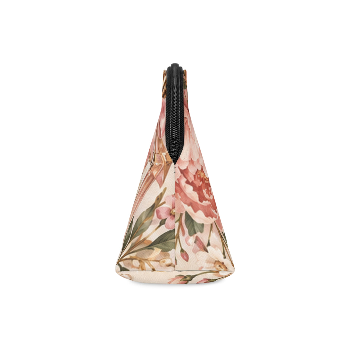 Custom Printed Floral Perfume Makeup Bag — Pink Peony Cosmetic Pouch - Mayon Finds