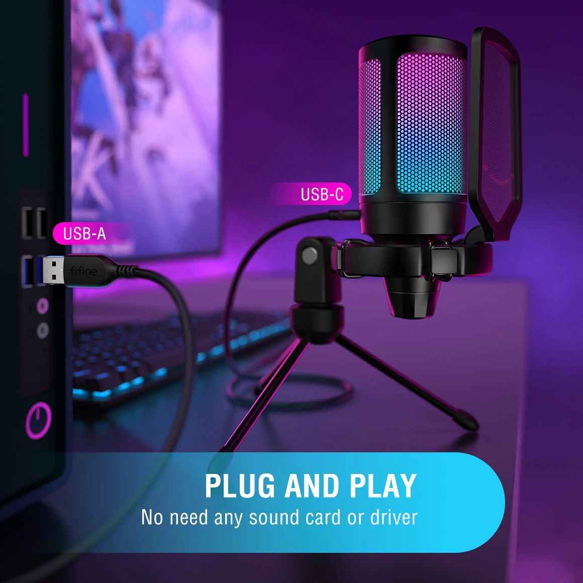 USB Condenser Gaming Microphone for PC, PS4 & PS5 - Mayon Finds