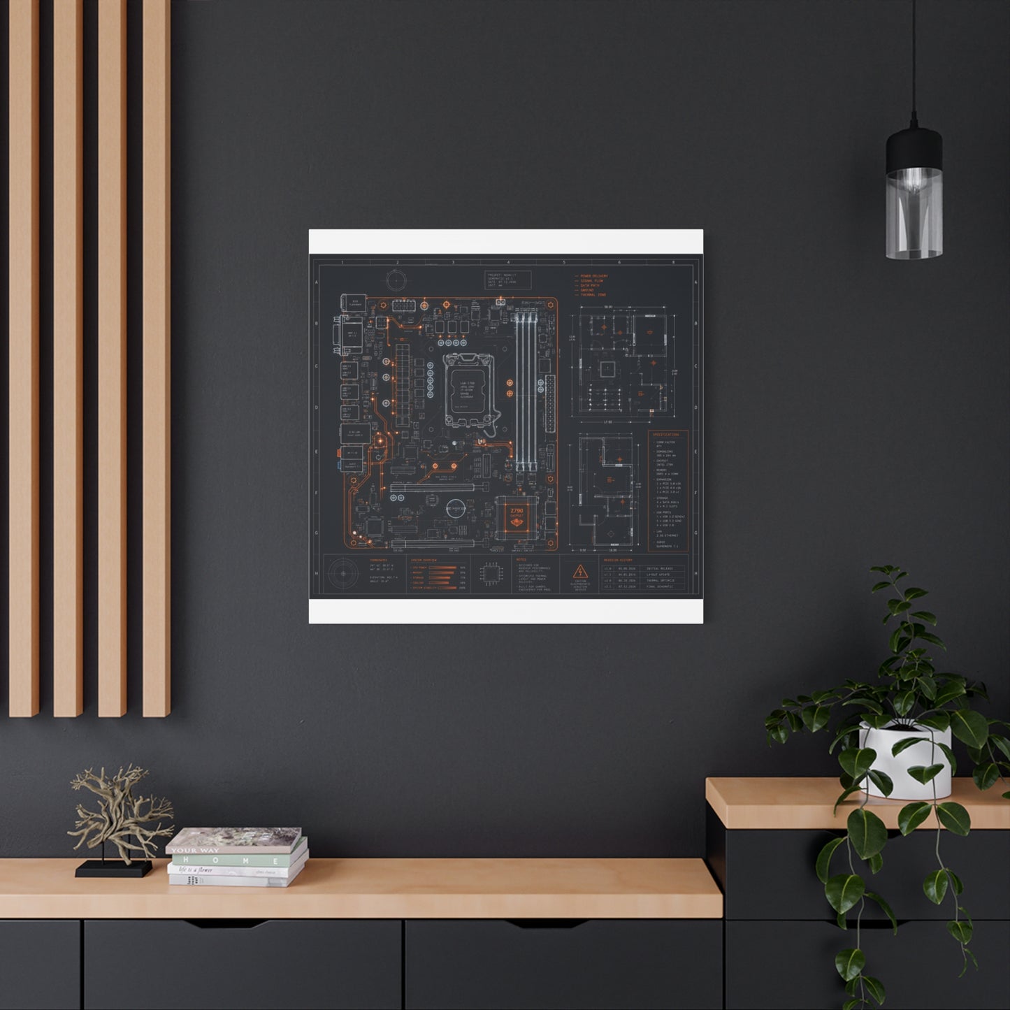 Custom Printed Circuit Board Matte Canvas Wall Art – 60 Sizes, Vertical, Horizontal & Square