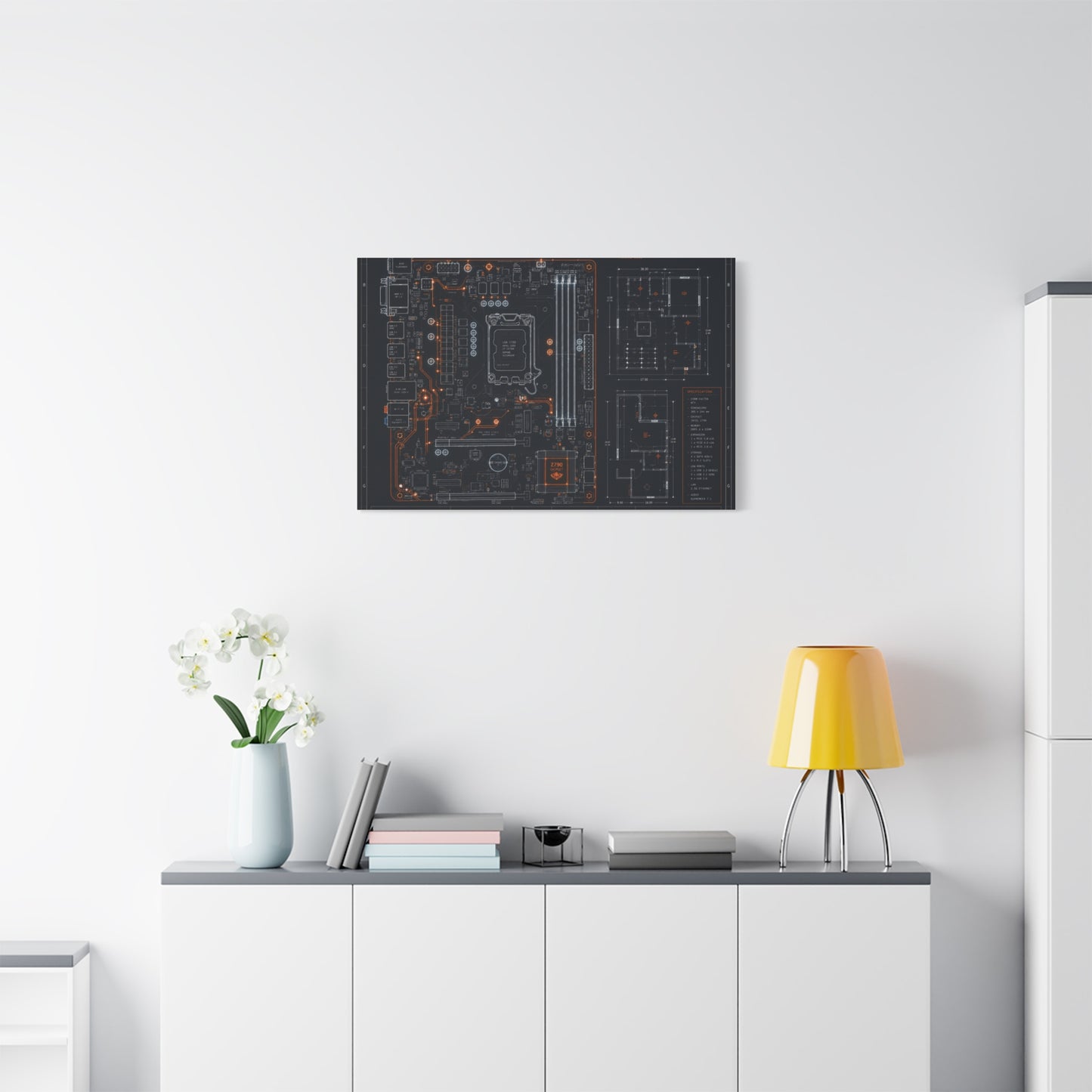 Custom Printed Circuit Board Matte Canvas Wall Art – 60 Sizes, Vertical, Horizontal & Square