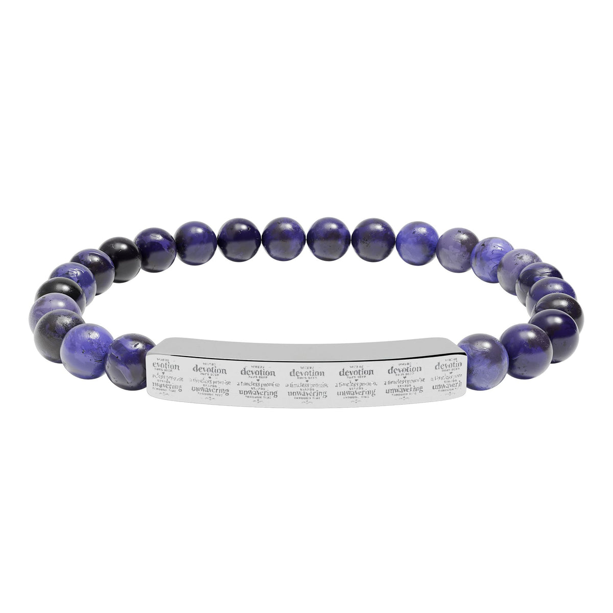 Custom Engraved Natural Stone Engraved Bar Bracelet - Mayon Finds