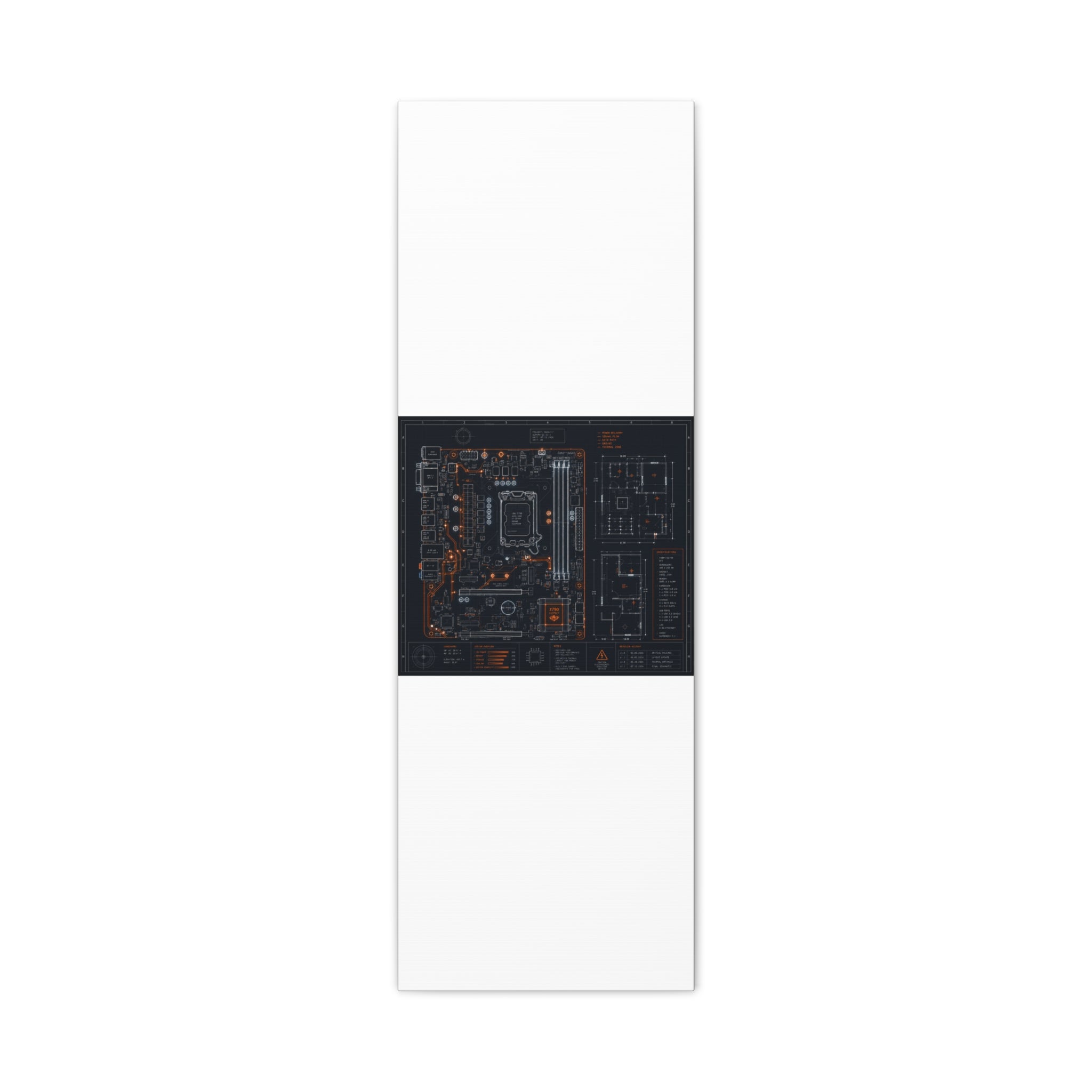 Custom Printed Minimalist Circuit Board Matte Canvas
