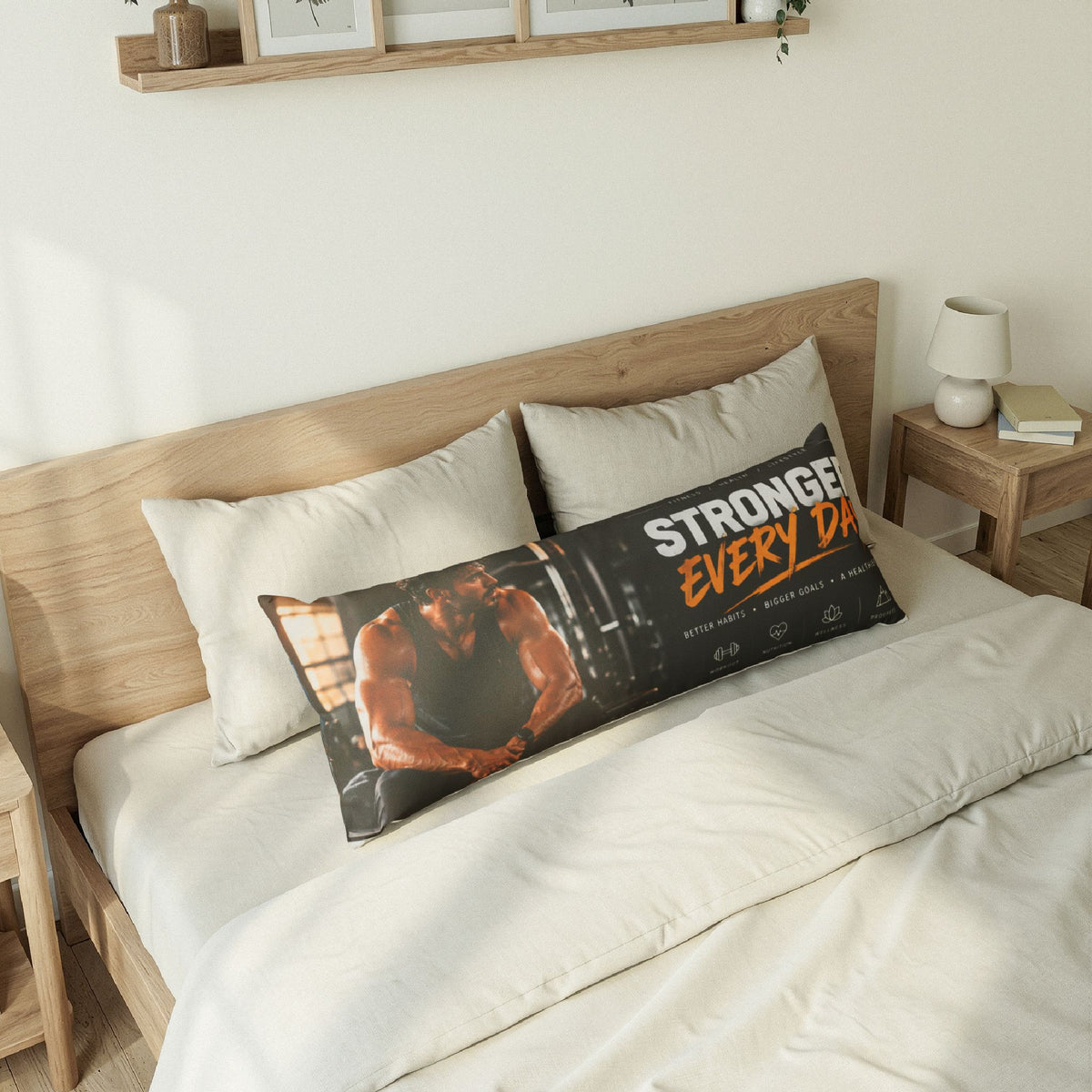 Custom Printed Motivational Body Pillow – Stronger Every Day & Explore More Designs - Mayon Finds