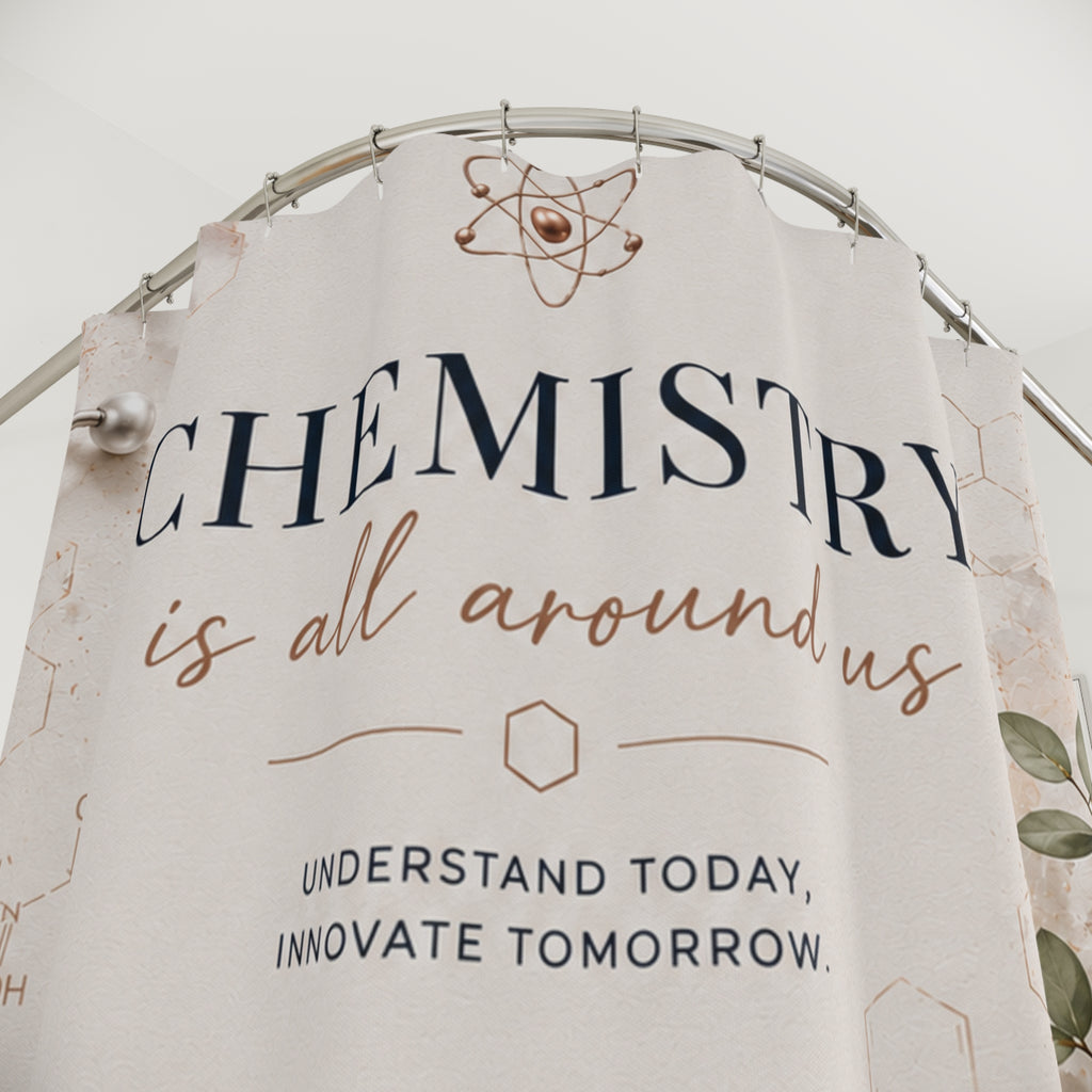Custom Printed Chemistry Shower Curtain – Educational Science Bathroom Decor