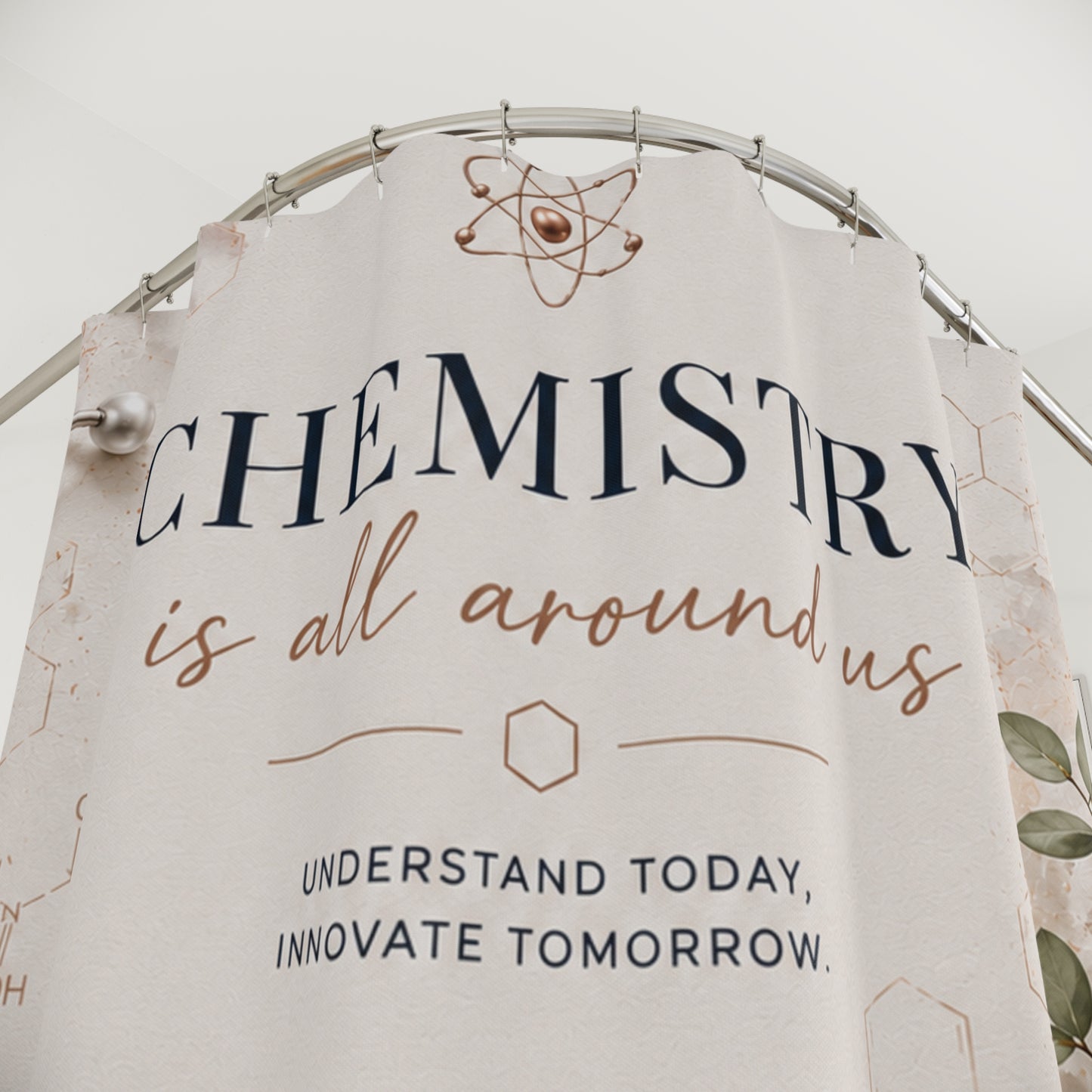 Custom Printed Chemistry Shower Curtain – Educational Science Bathroom Decor