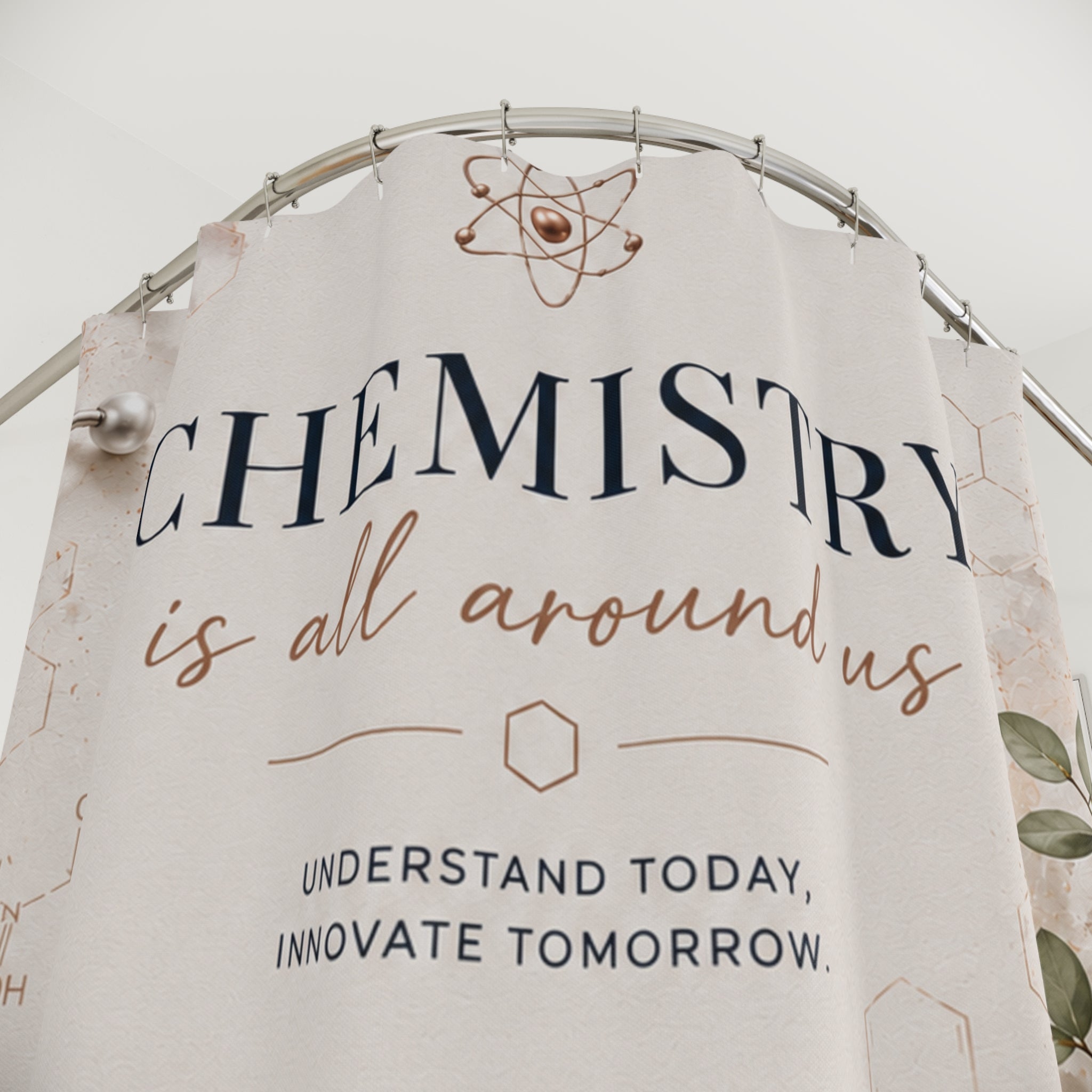 Custom Printed Chemistry Shower Curtain – Educational Science Bathroom Decor