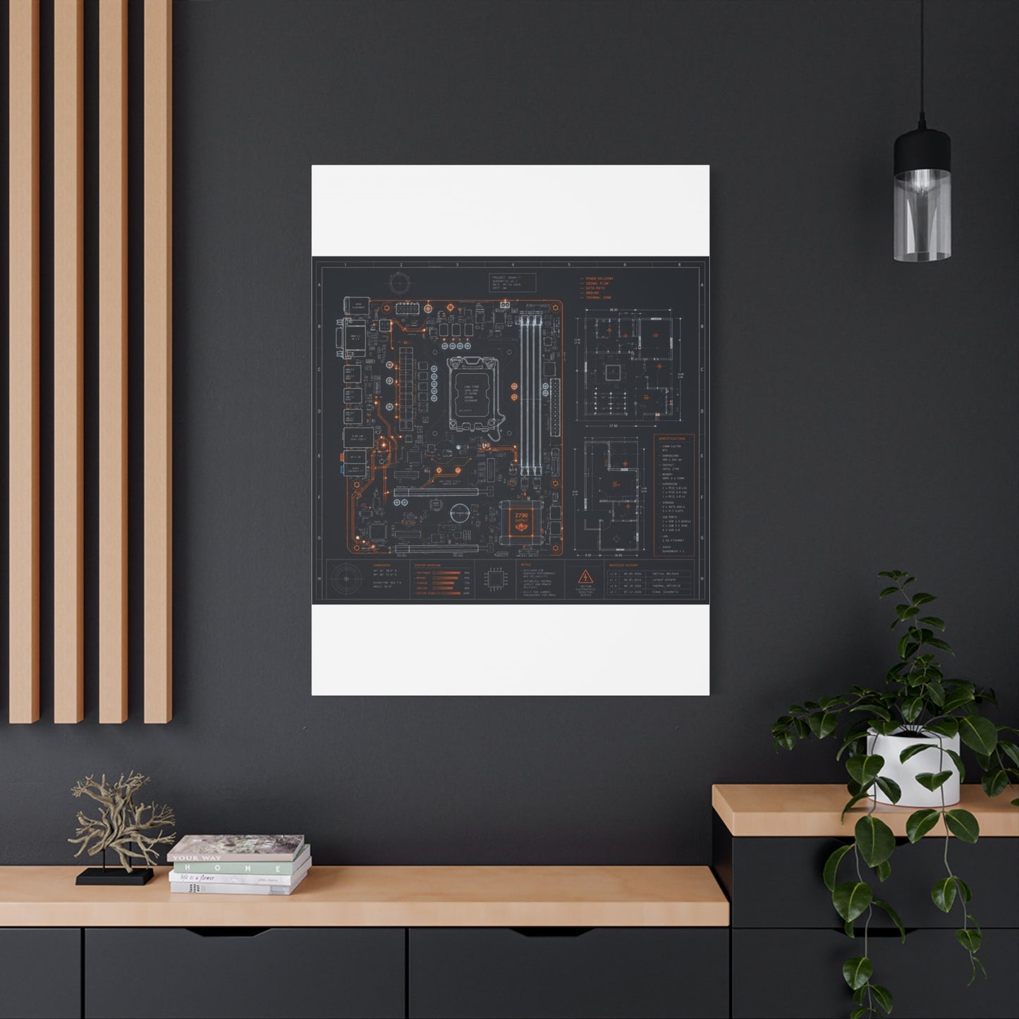 Custom Printed Circuit Board Matte Canvas Wall Art – 60 Sizes, Vertical, Horizontal & Square