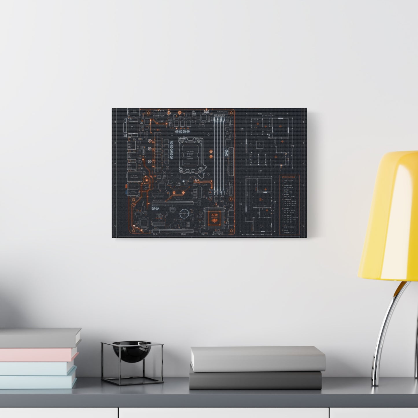 Custom Printed Circuit Board Matte Canvas Wall Art – 60 Sizes, Vertical, Horizontal & Square