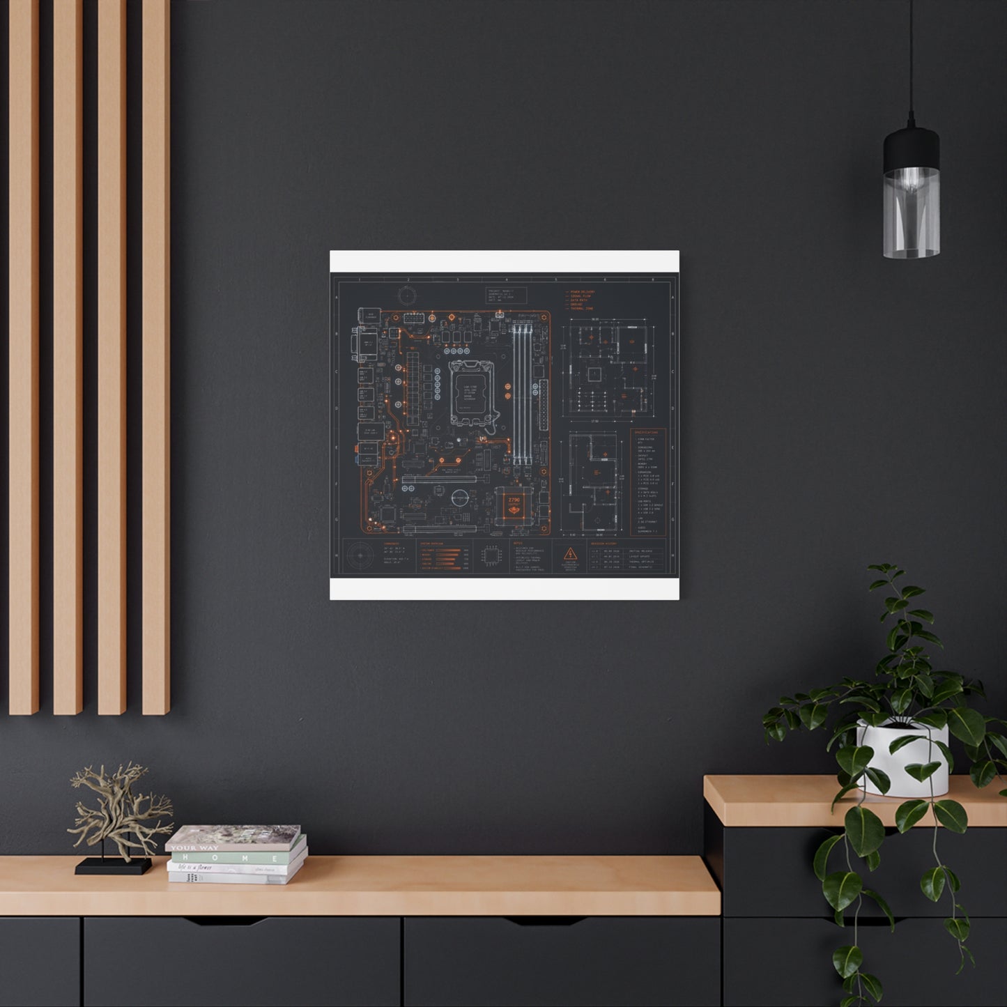 Custom Printed Circuit Board Matte Canvas Wall Art – 60 Sizes, Vertical, Horizontal & Square