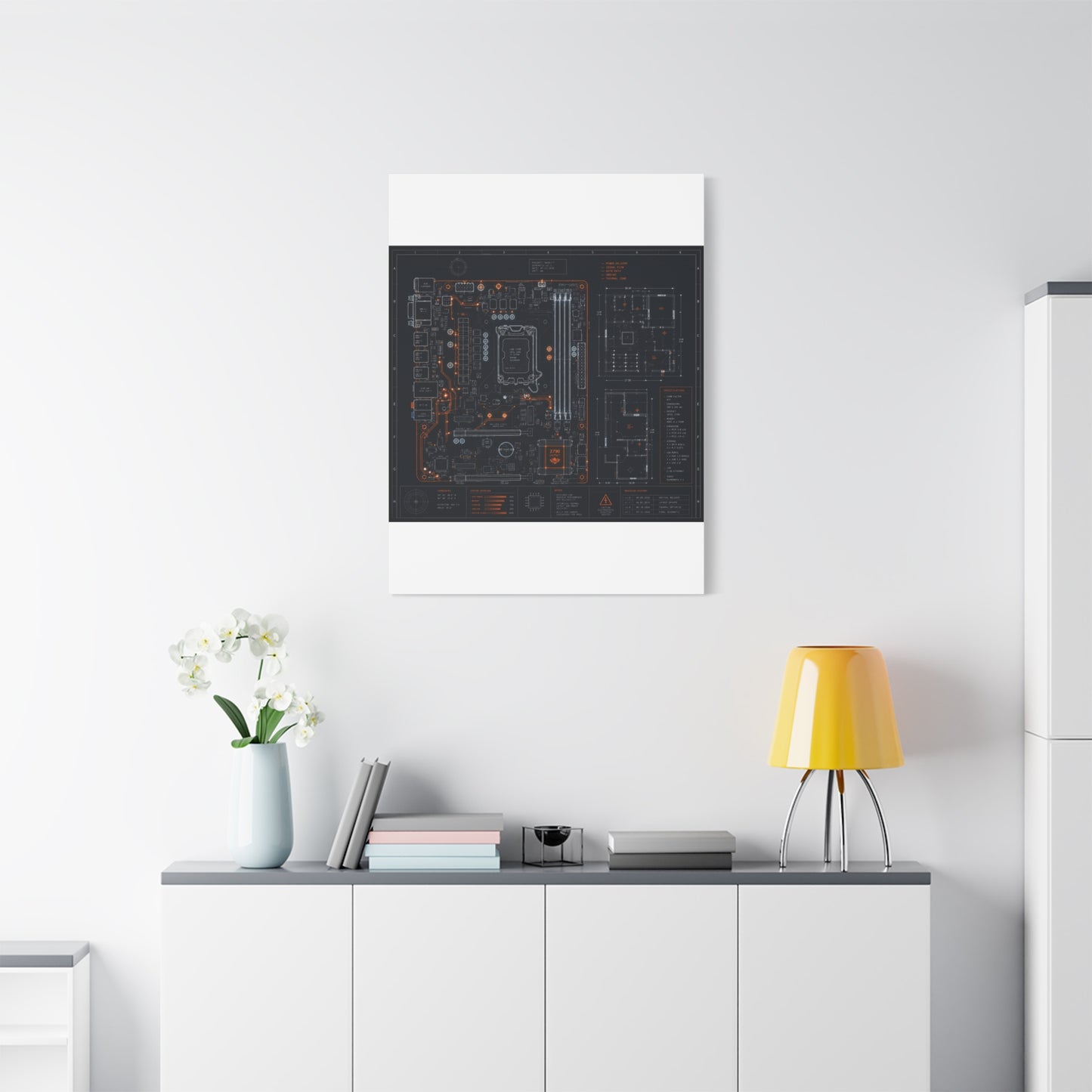 Custom Printed Circuit Board Matte Canvas Wall Art – 60 Sizes, Vertical, Horizontal & Square