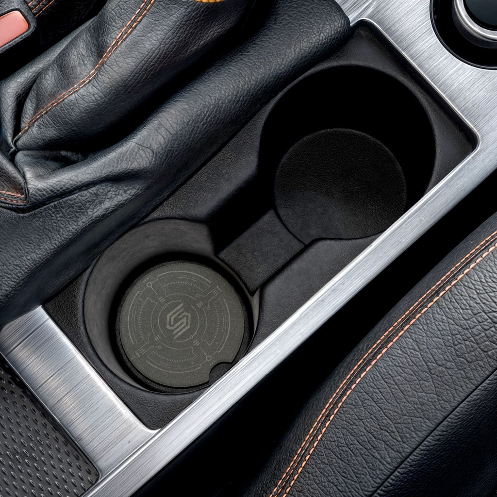 Soapstone Car Coaster — Tech Emblem Drink Holder