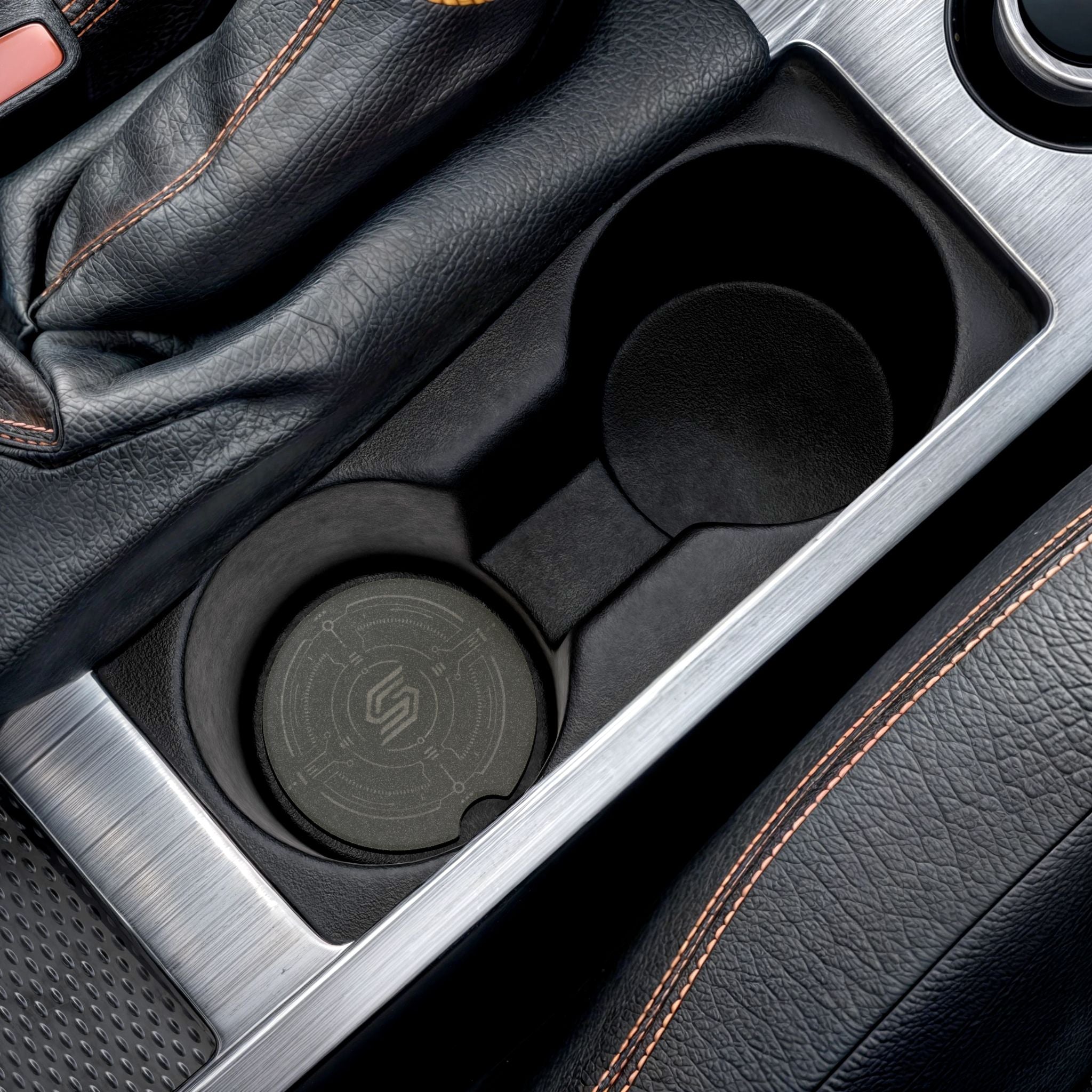 Soapstone Car Coaster — Tech Emblem Drink Holder
