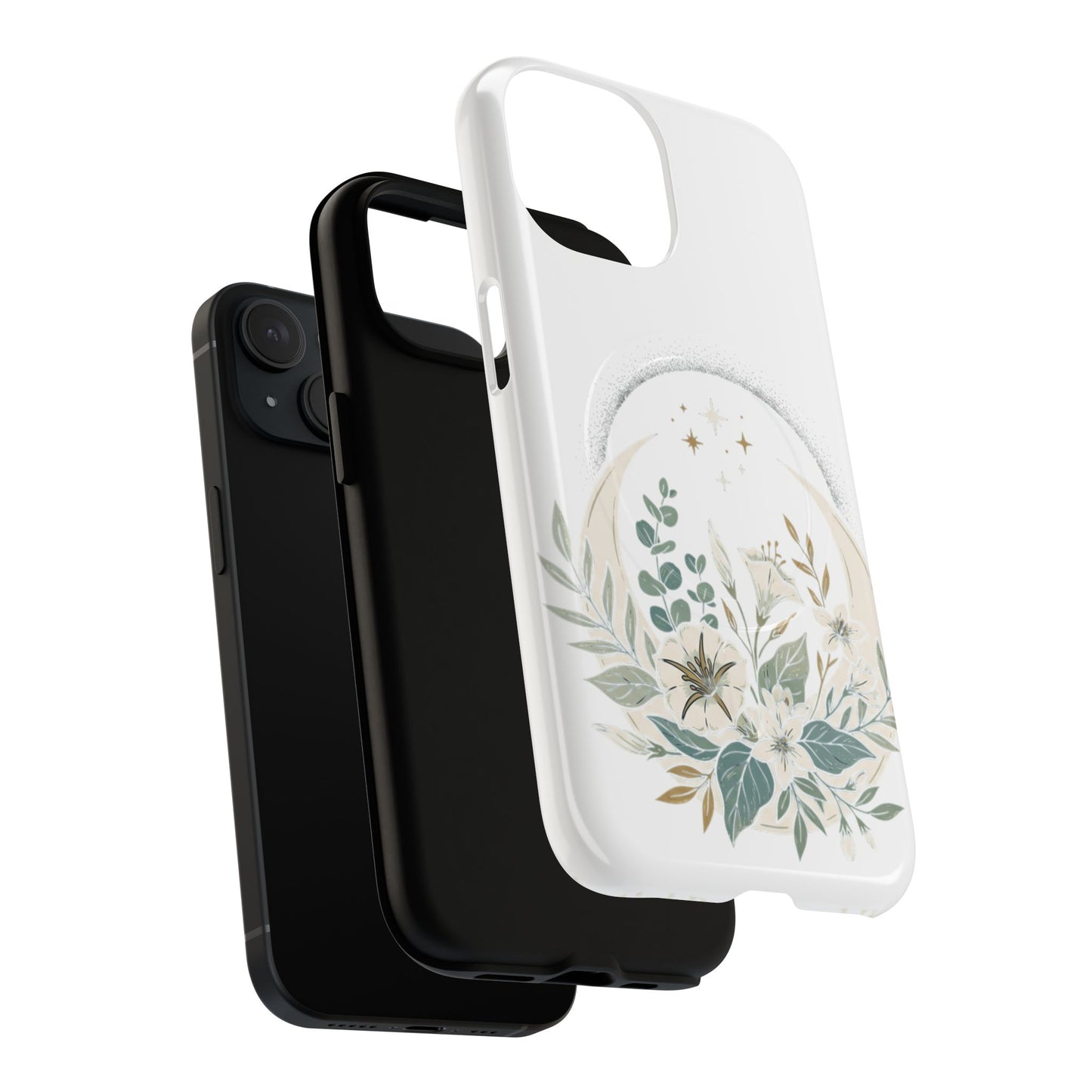Custom Printed Botanical Phone Case – MagSafe Compatible, Dual-Layer, Glossy or Matte