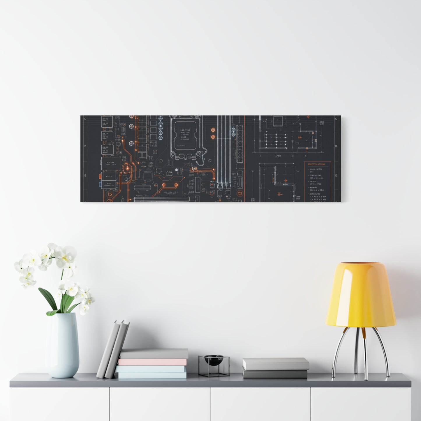 Custom Printed Circuit Board Matte Canvas Wall Art – 60 Sizes, Vertical, Horizontal & Square