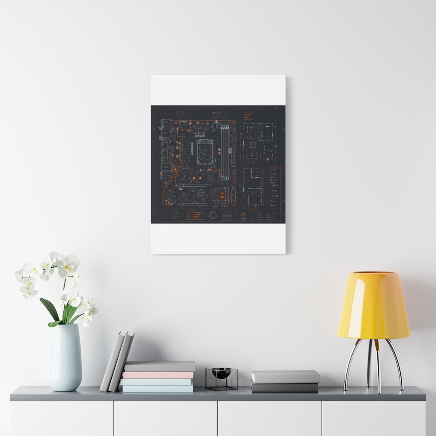 Custom Printed Circuit Board Matte Canvas Wall Art – 60 Sizes, Vertical, Horizontal & Square