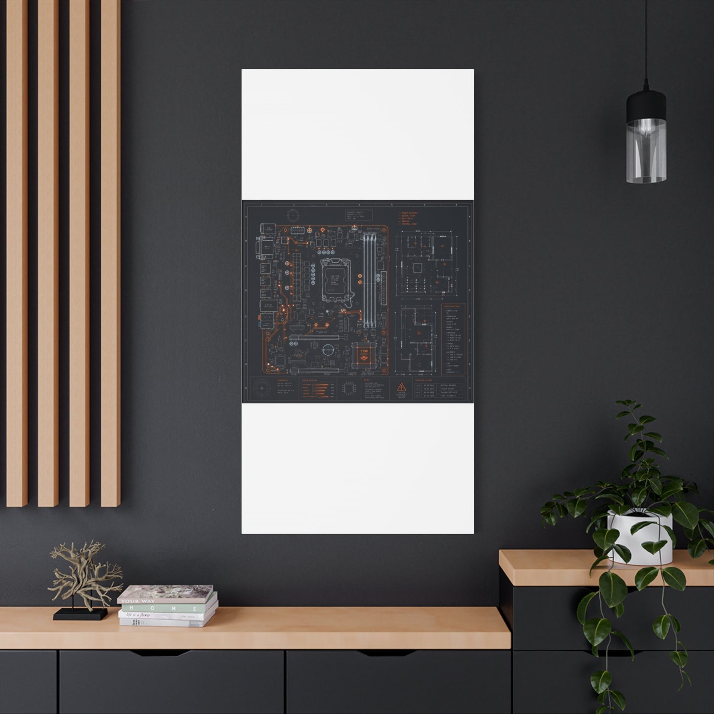 Custom Printed Circuit Board Matte Canvas Wall Art – 60 Sizes, Vertical, Horizontal & Square