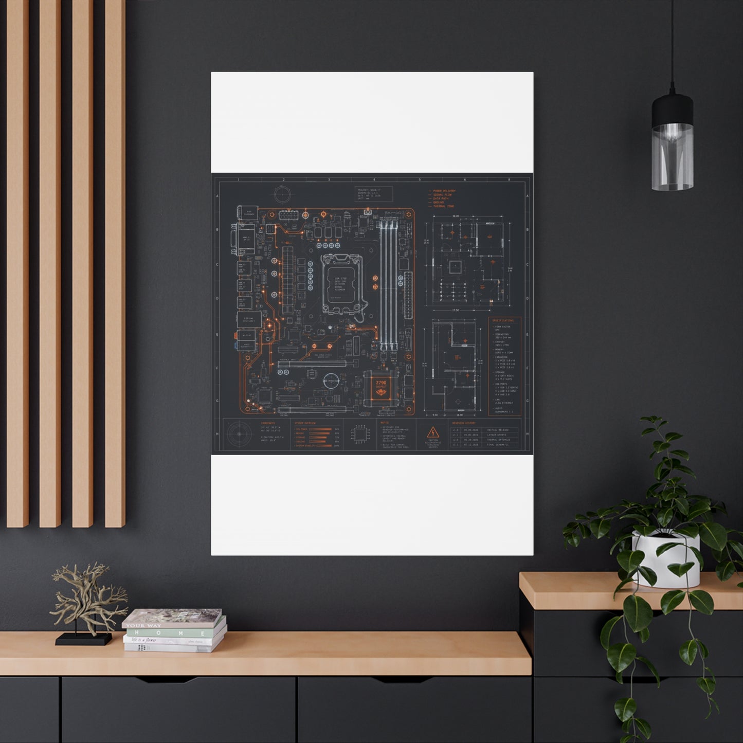 Custom Printed Circuit Board Matte Canvas Wall Art – 60 Sizes, Vertical, Horizontal & Square