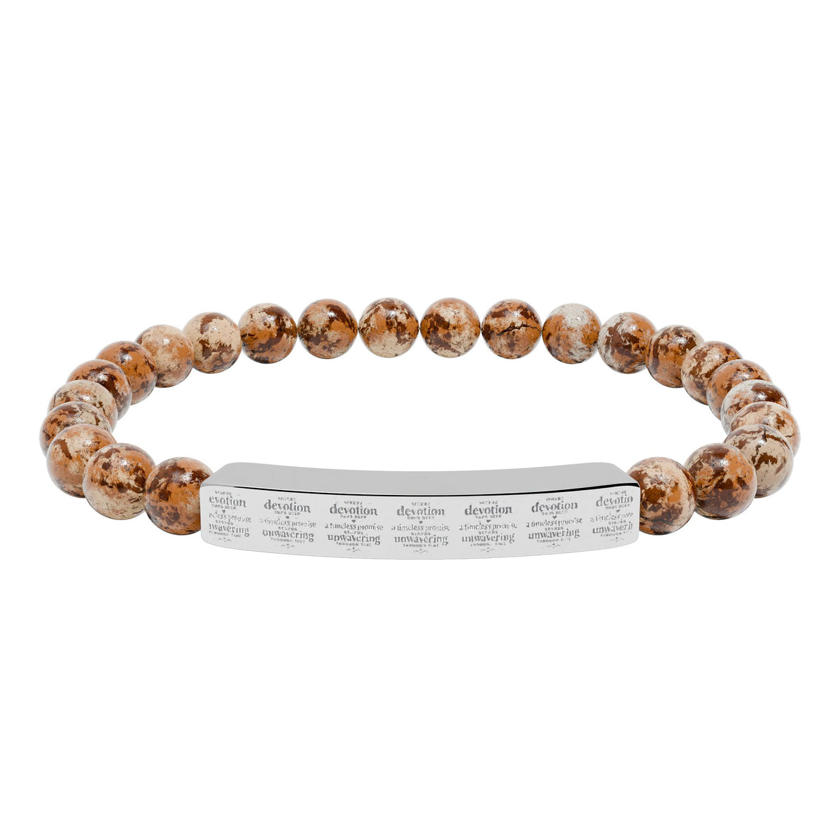 Custom Engraved Natural Stone Engraved Bar Bracelet - Mayon Finds