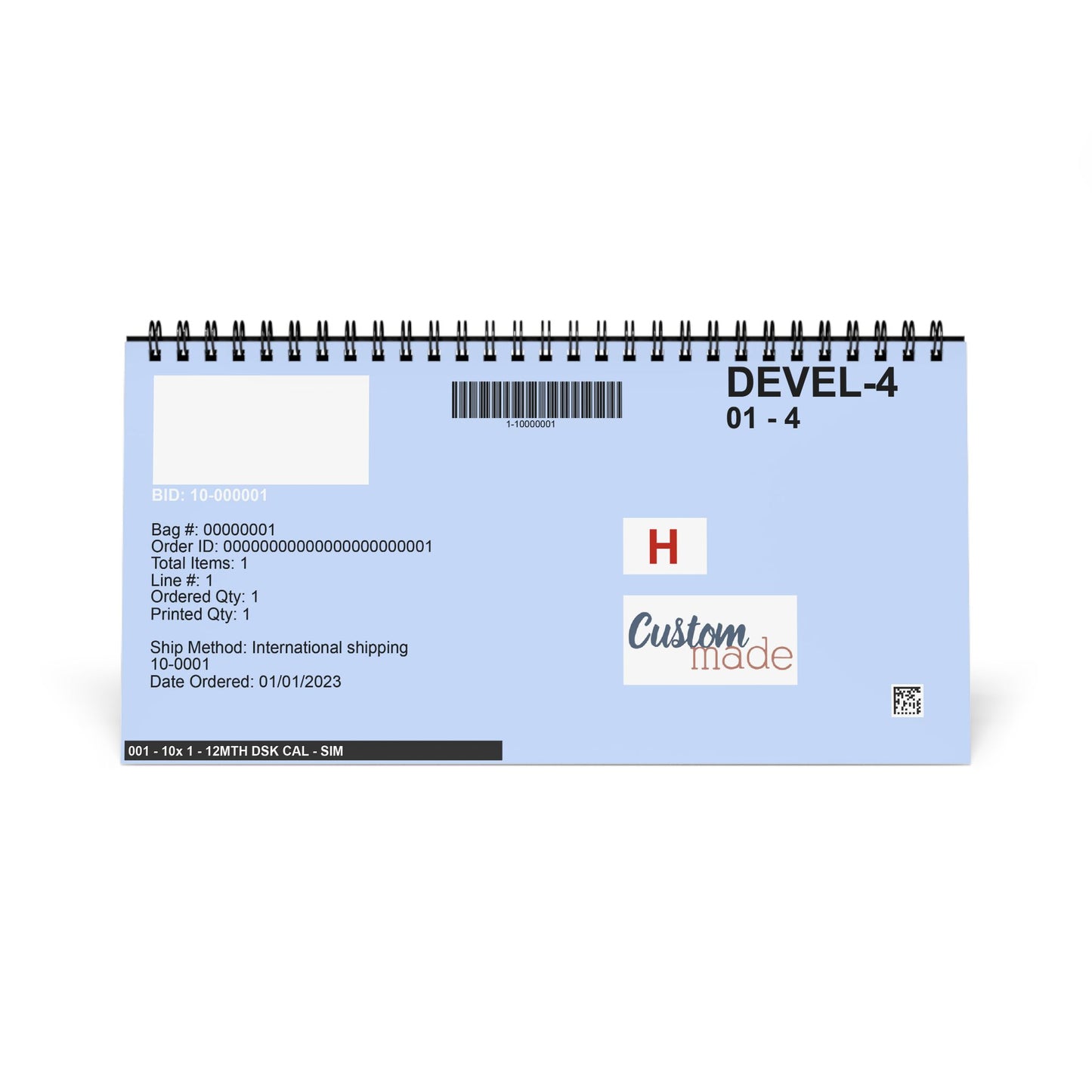 Custom Printed Inspirational 2027 Desktop Calendar — Motivational Grid Planner