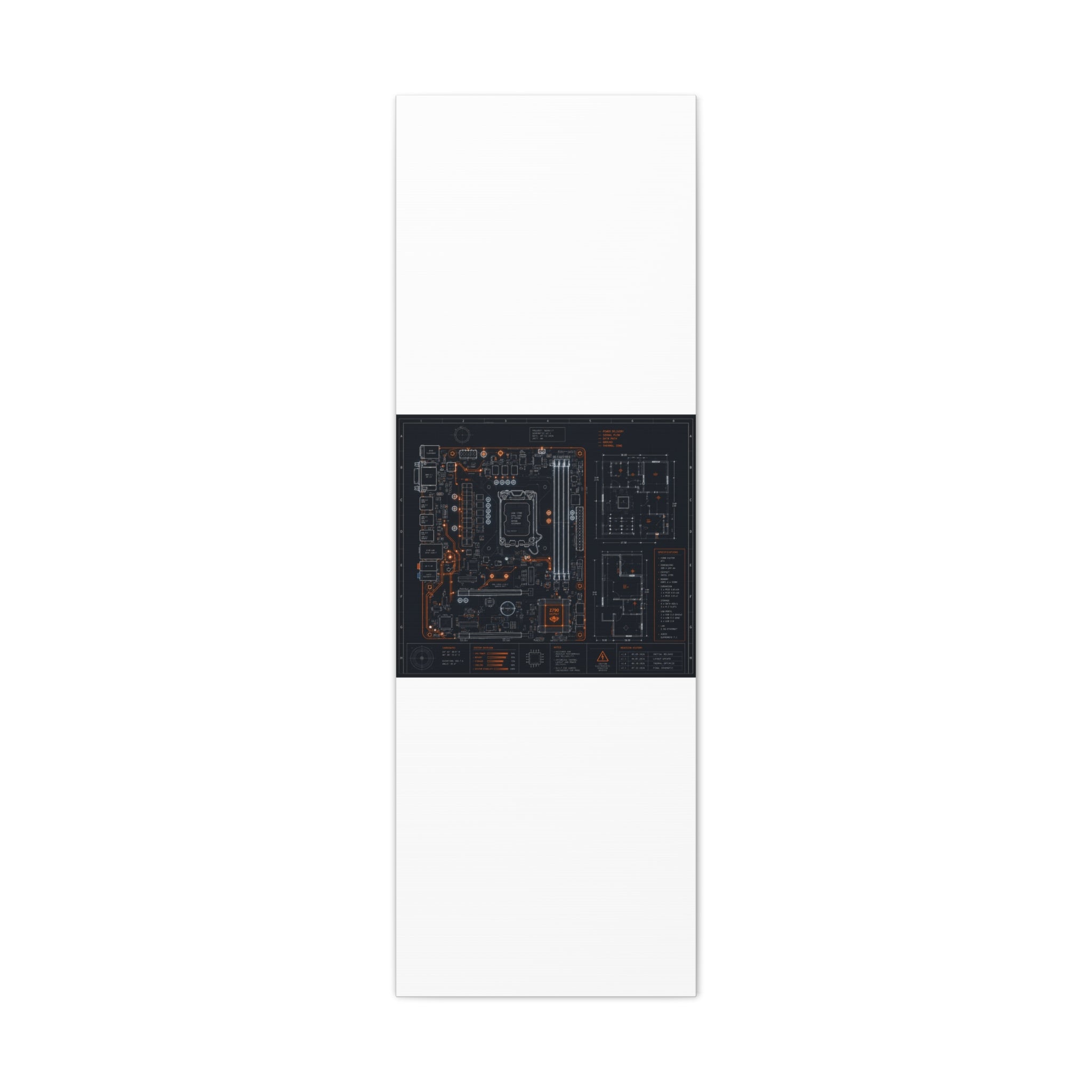 Custom Printed Minimalist Circuit Board Matte Canvas