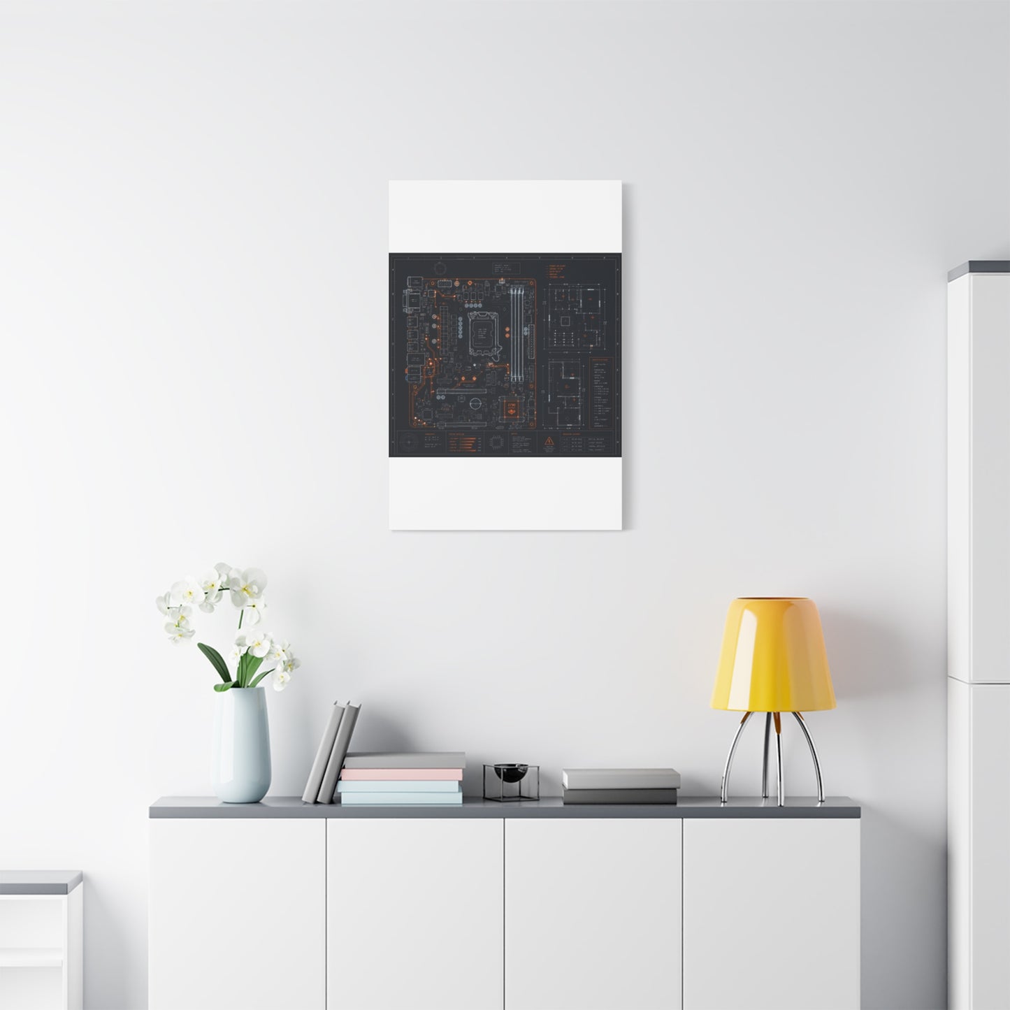 Custom Printed Circuit Board Matte Canvas Wall Art – 60 Sizes, Vertical, Horizontal & Square