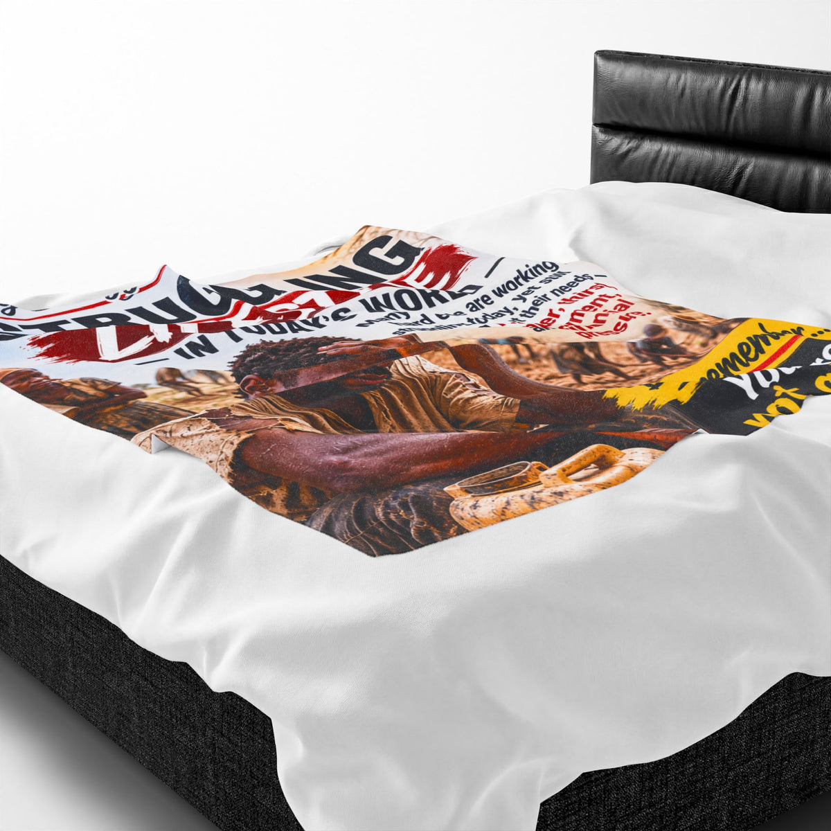 Custom Printed Struggling Lifestyle You Are Not Alone Inspirational Velveteen Plush Blanket