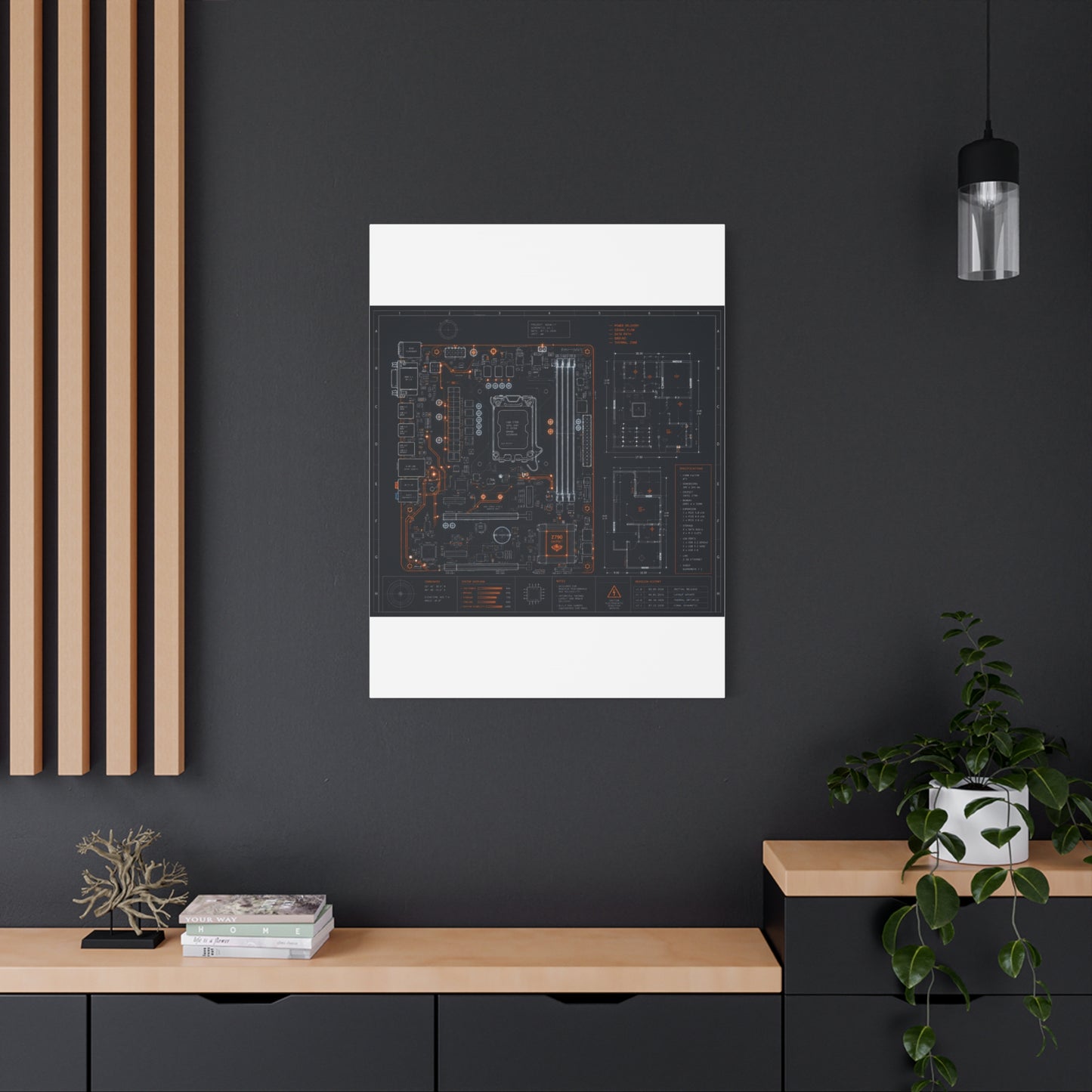 Custom Printed Circuit Board Matte Canvas Wall Art – 60 Sizes, Vertical, Horizontal & Square