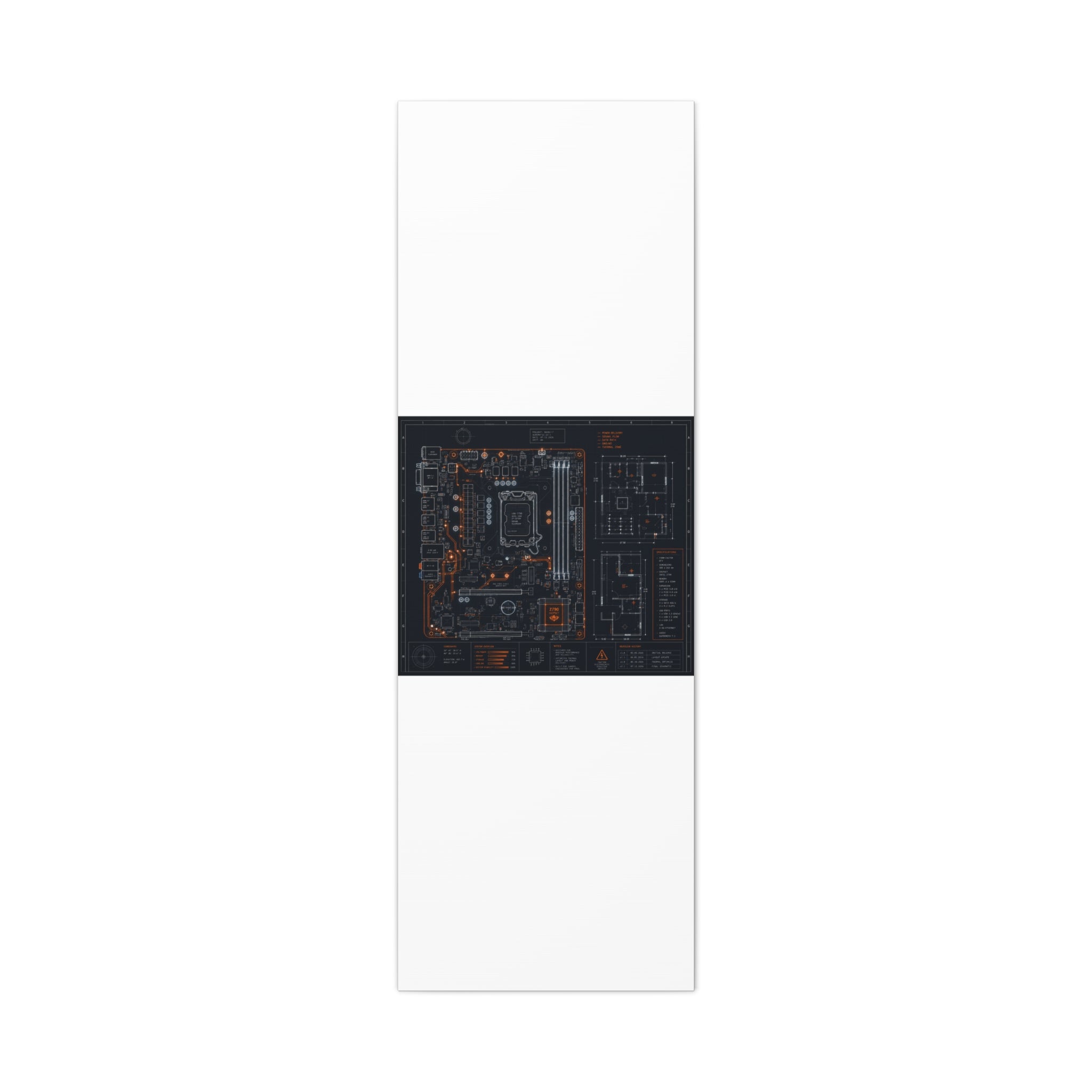 Custom Printed Minimalist Circuit Board Matte Canvas
