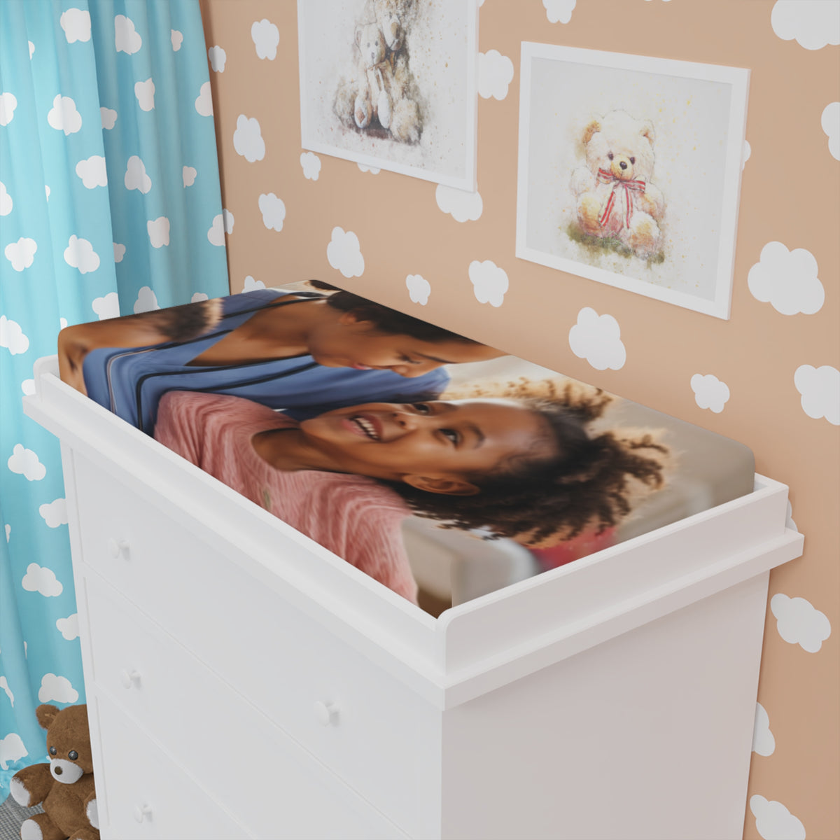 Custom Printed Personalized Photo Baby Changing Pad Cover — Custom Nursery Fitted Cover - Mayon Finds