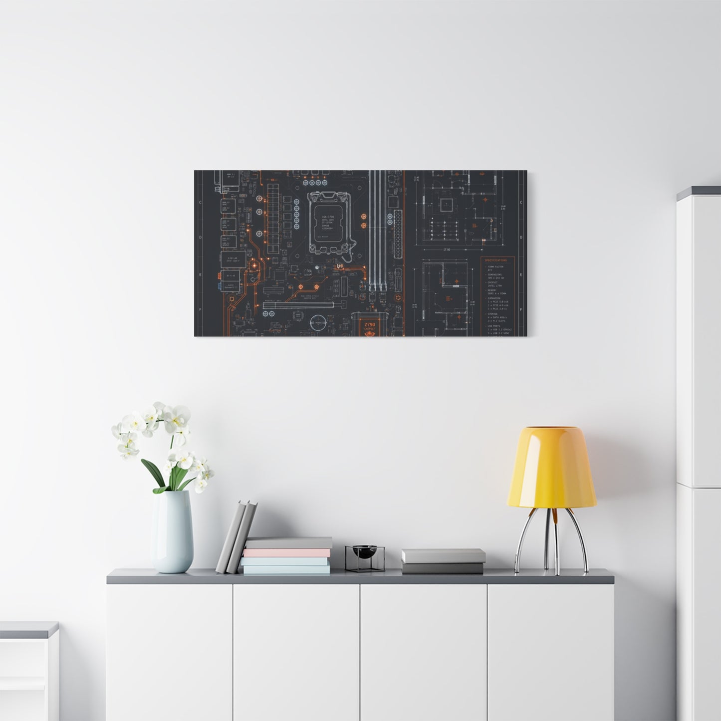 Custom Printed Circuit Board Matte Canvas Wall Art – 60 Sizes, Vertical, Horizontal & Square