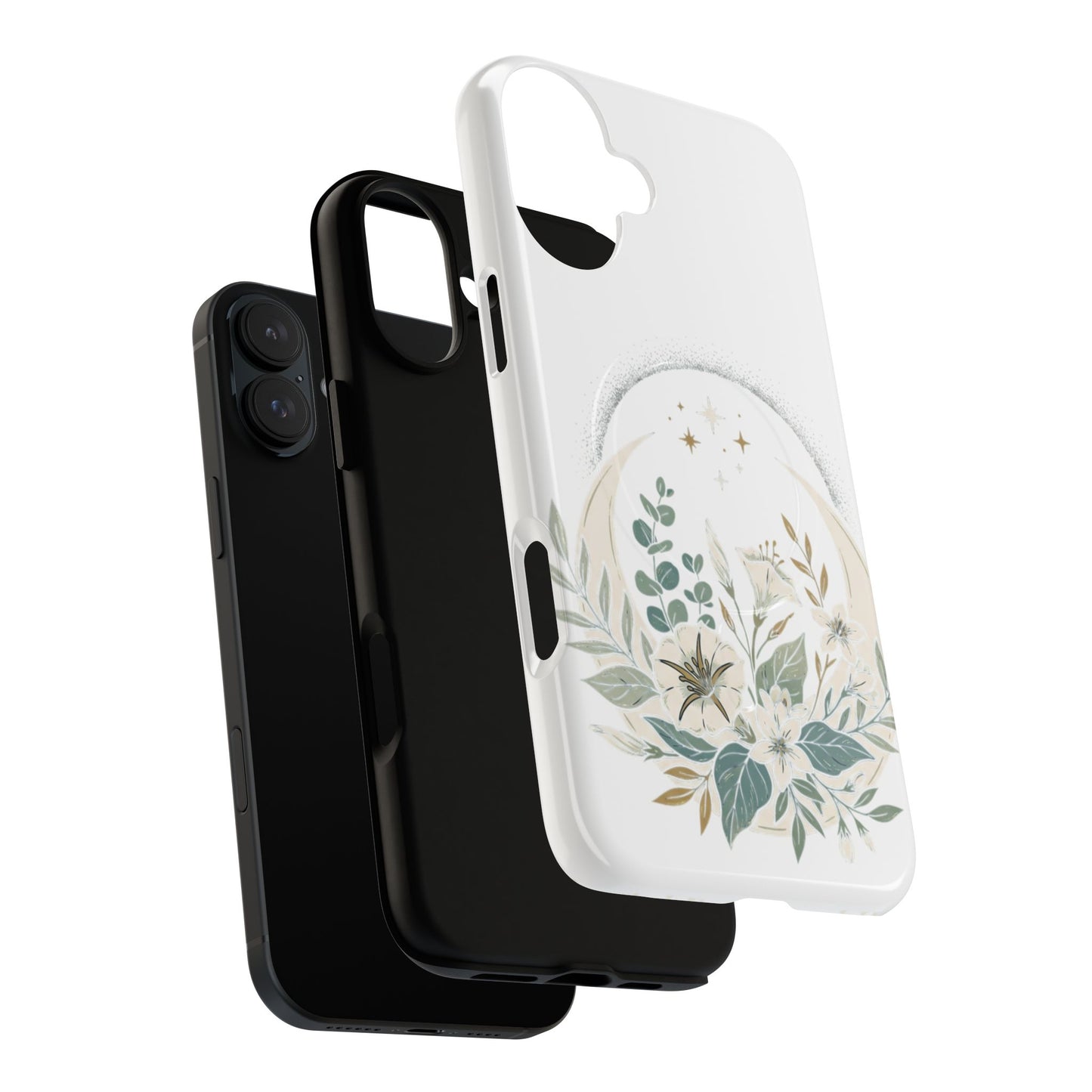 Custom Printed Botanical Phone Case – MagSafe Compatible, Dual-Layer, Glossy or Matte