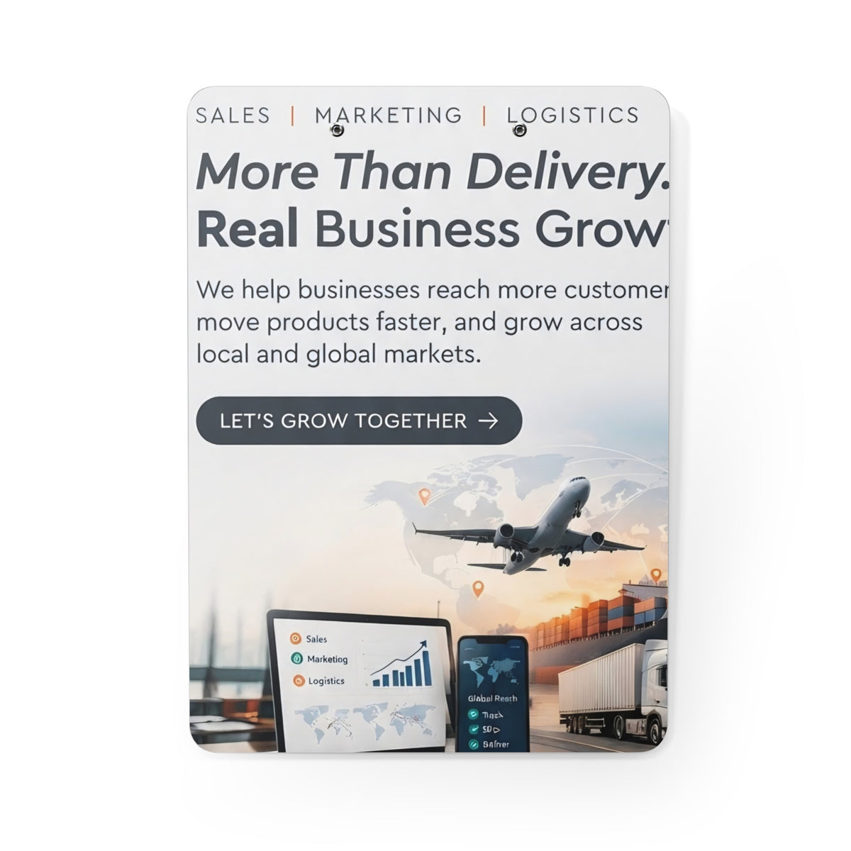 Custom Printed Marketing & Logistics Clipboard — "Your Growth Partner" Promotional Clipboard - Mayon Finds