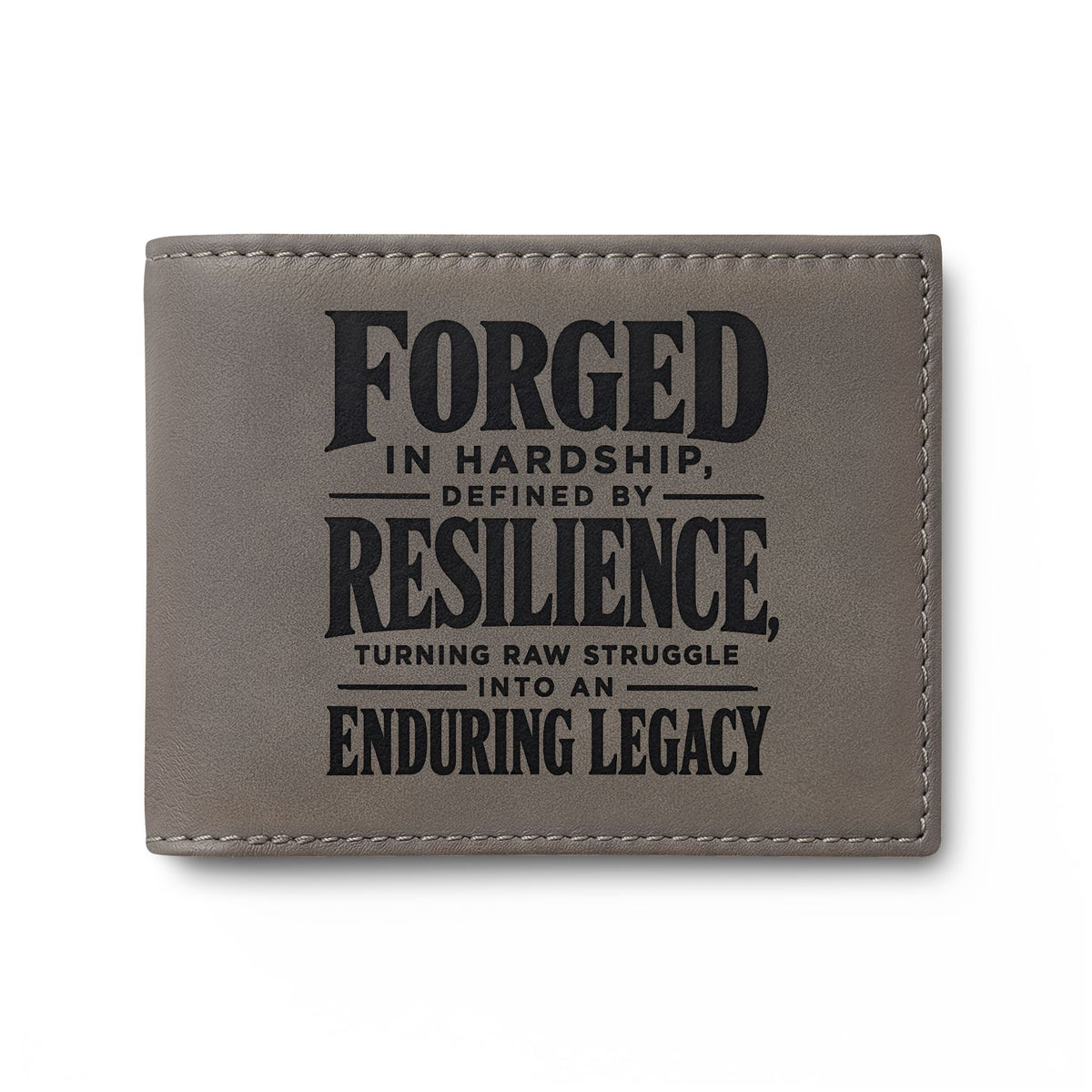 Custom Engraved Forged in Hardship Bi-Fold Wallet – Resilience & Absolute Liberation Inspirational Gift - Mayon Finds