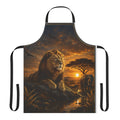 Custom Engraved  Lion Sunset Apron — Wildlife Kitchen Apron with African Safari Design