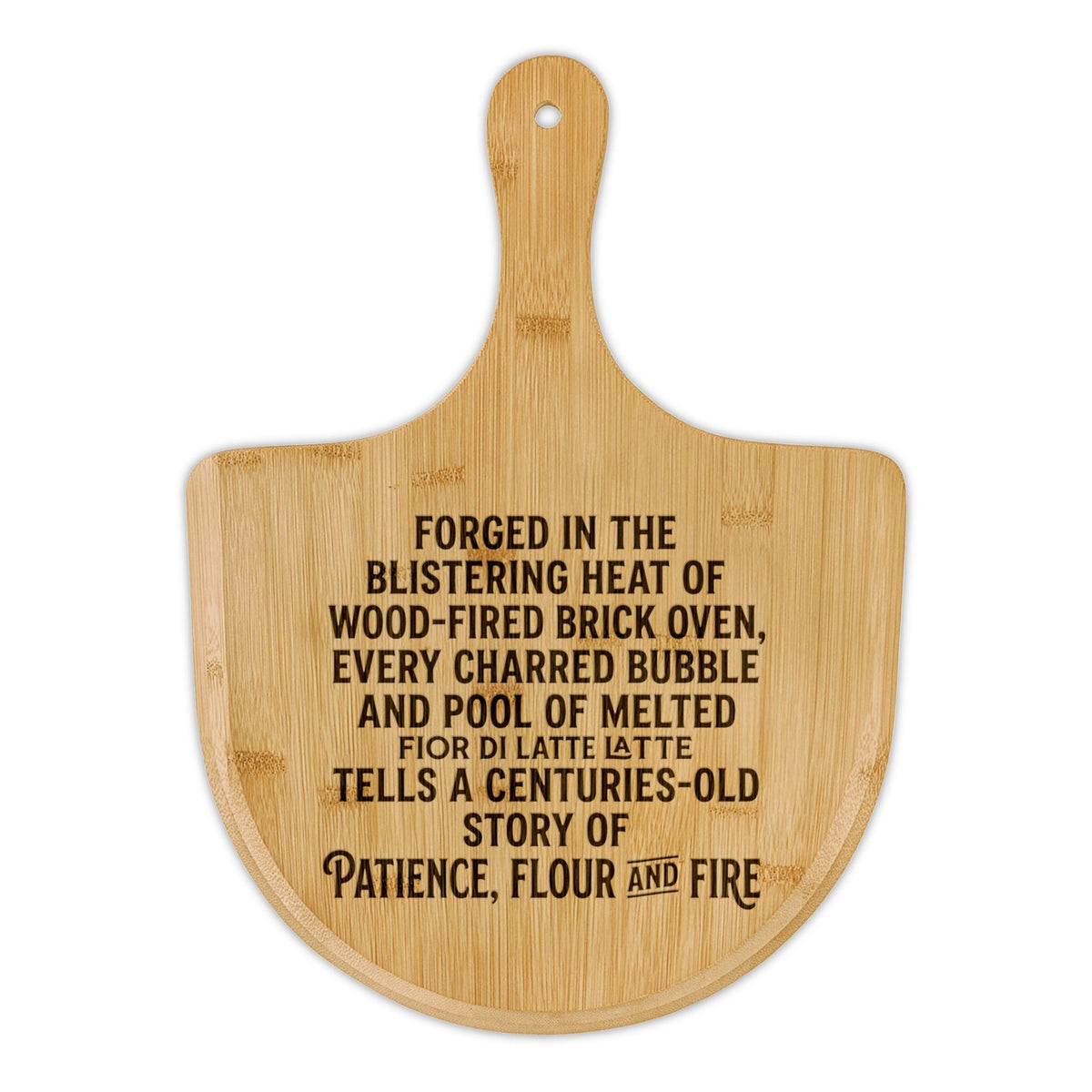 Custom Engraved Bamboo Pizza Peel with Wood-Fired Oven Poem - Mayon Finds