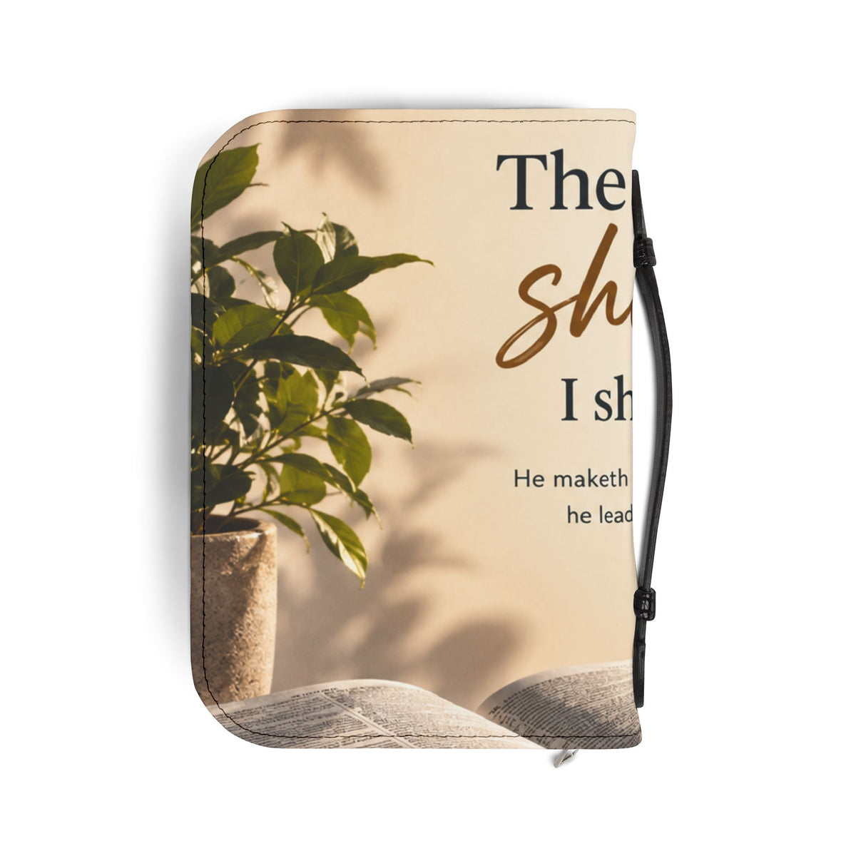 Custom Printed Bible Cover - "The Lord is my Shepherd" Soft Floral Scripture Zippered Bible Sleeve - Mayon Finds