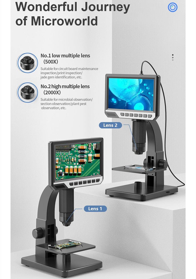 HD 7-inch Digital Microscope & Portable Magnifier - Mayon Finds
