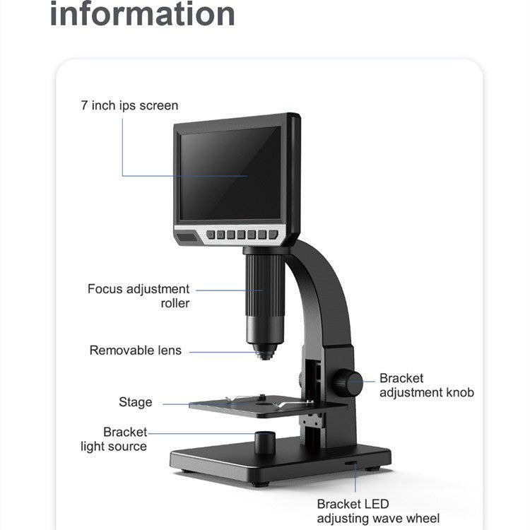 HD 7-inch Digital Microscope & Portable Magnifier - Mayon Finds