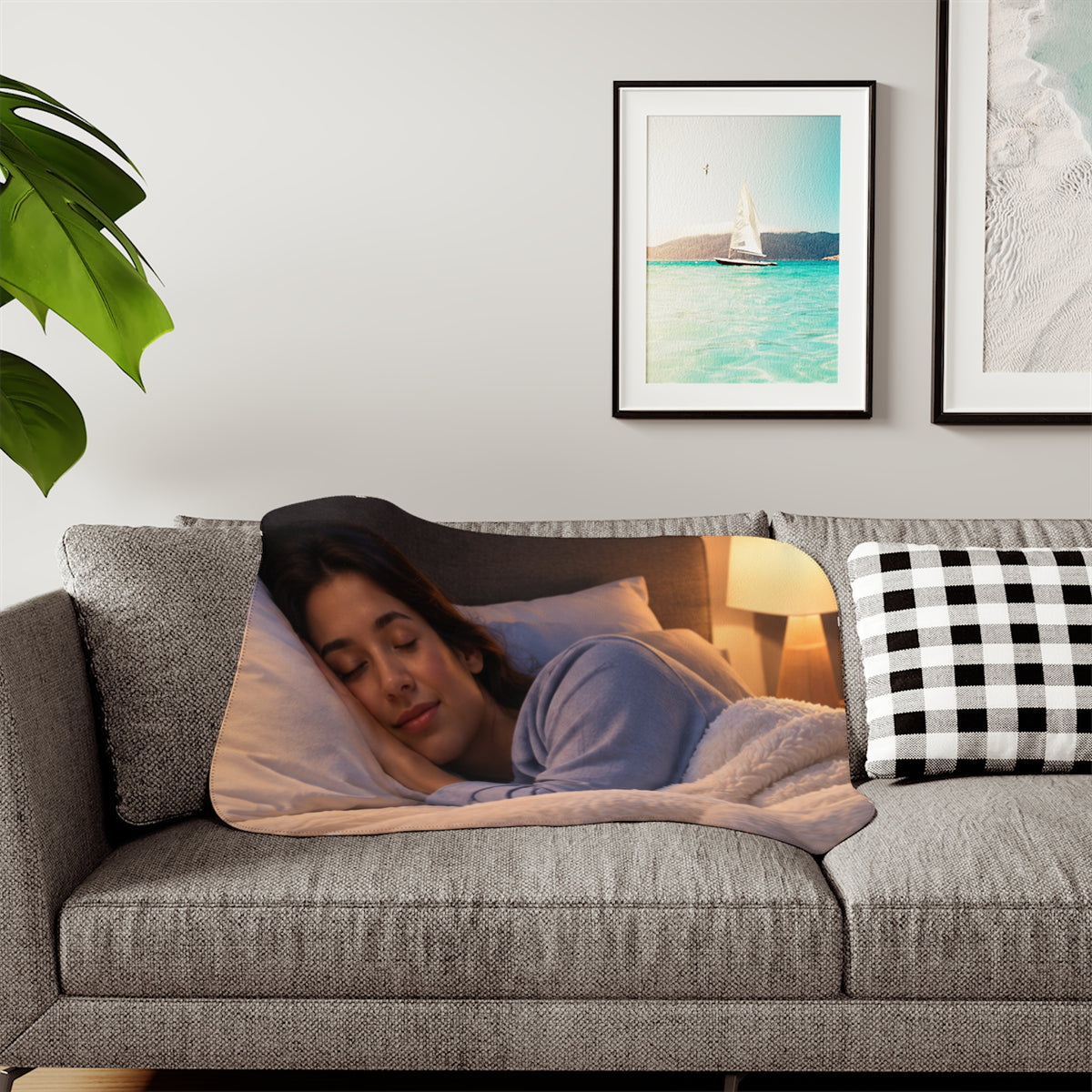 Custom Printed Cozy Sherpa Blanket - Plush Reversible Throw for Bed & Couch - Mayon Finds