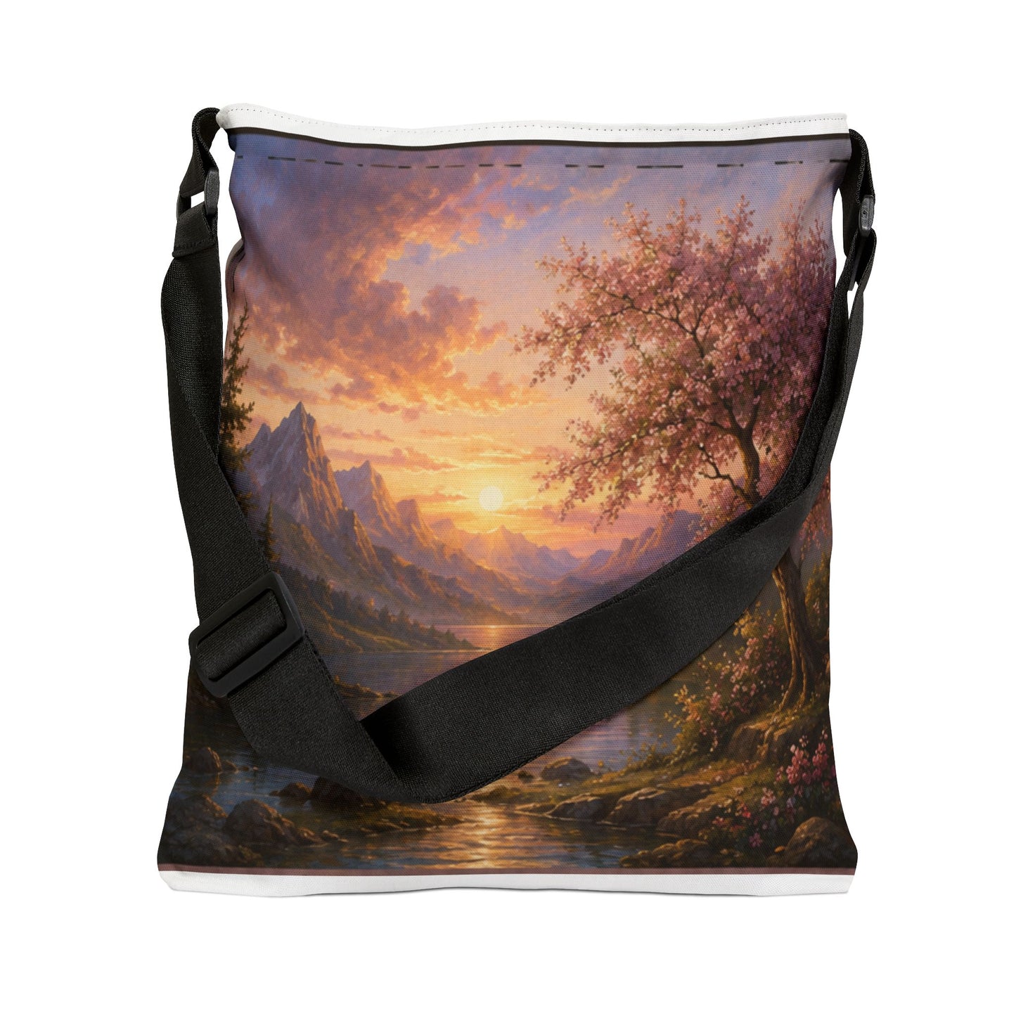 Custom Printed Sunset Landscape Tote Bag – All-Over Print, Adjustable Strap, 2 Sizes