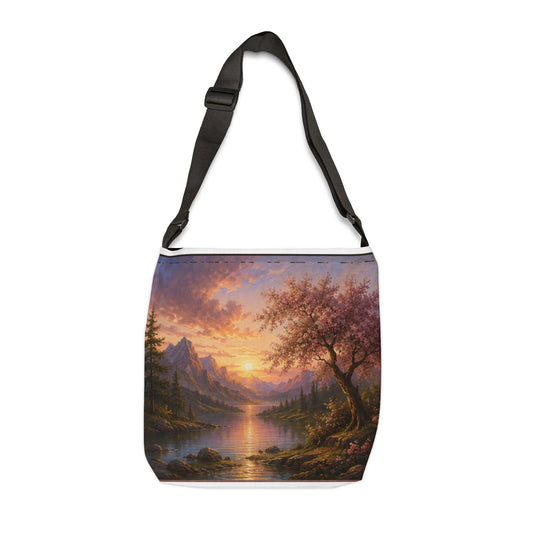 Custom Printed Sunset Landscape Tote Bag – All-Over Print, Adjustable Strap, 2 Sizes