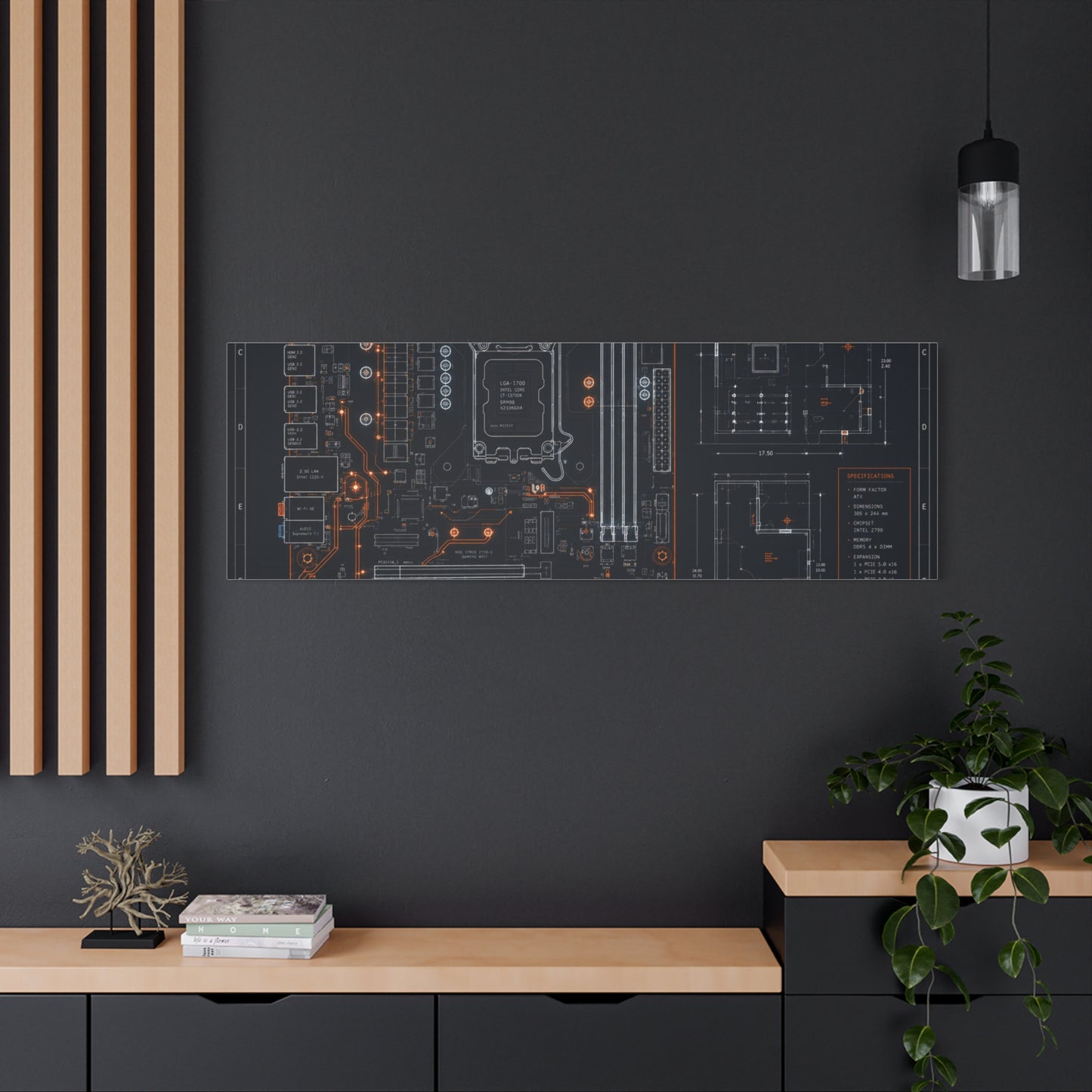 Custom Printed Circuit Board Matte Canvas Wall Art – 60 Sizes, Vertical, Horizontal & Square