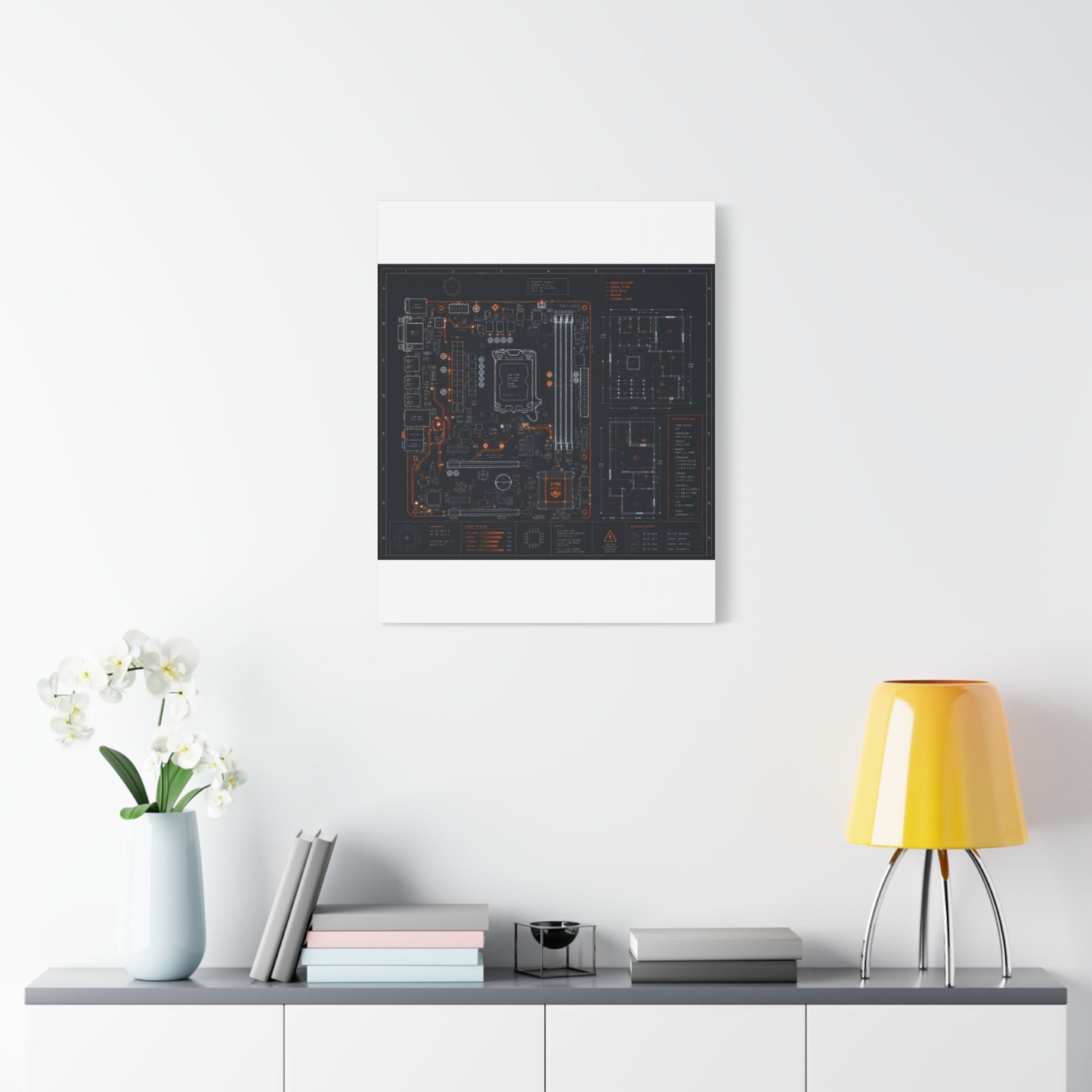 Custom Printed Circuit Board Matte Canvas Wall Art – 60 Sizes, Vertical, Horizontal & Square