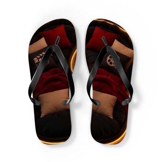 Custom Printed Gothic Black and Red Flip Flops - Mayon Finds