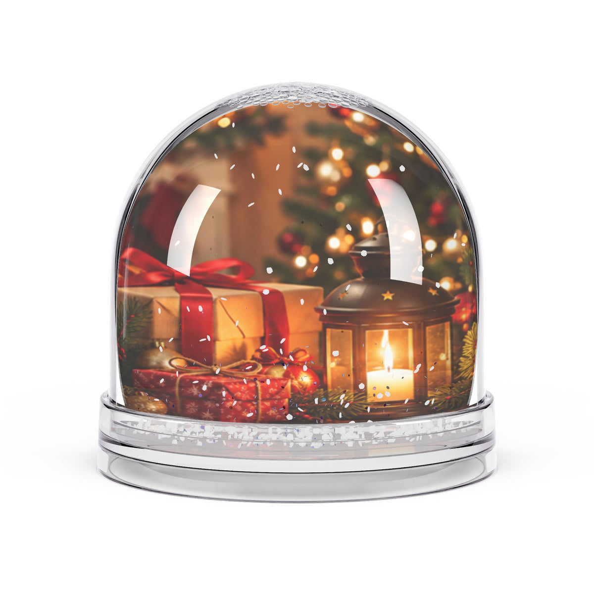Custom Printed Christmas Lantern Snow Globe — Cozy Holiday Gift Decor - Mayon Finds
