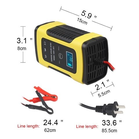 12V Intelligent Automatic Car Battery Charger & Maintainer - Mayon Finds