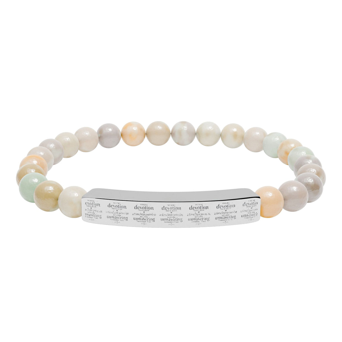 Custom Engraved Natural Stone Engraved Bar Bracelet - Mayon Finds