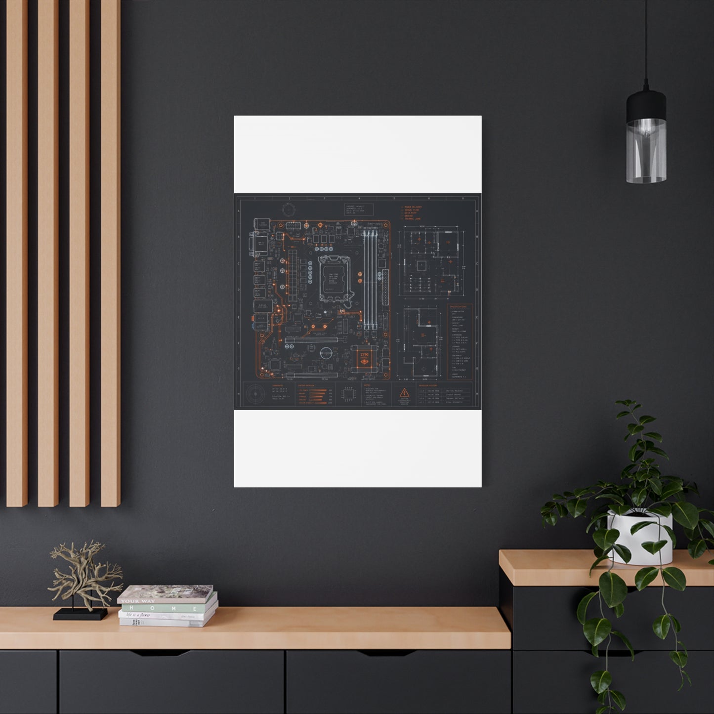 Custom Printed Circuit Board Matte Canvas Wall Art – 60 Sizes, Vertical, Horizontal & Square
